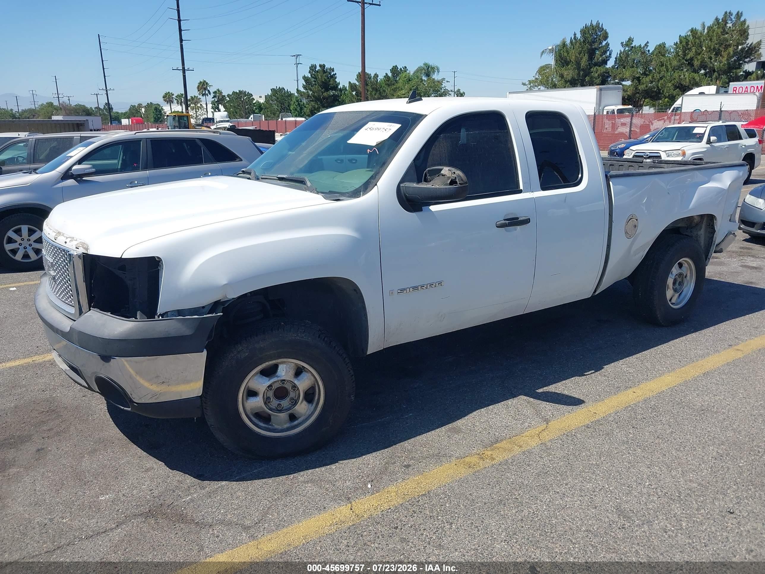 2007 Gmc Sierra 1500 Work Truck White vin: 1GTEC19C37Z512907