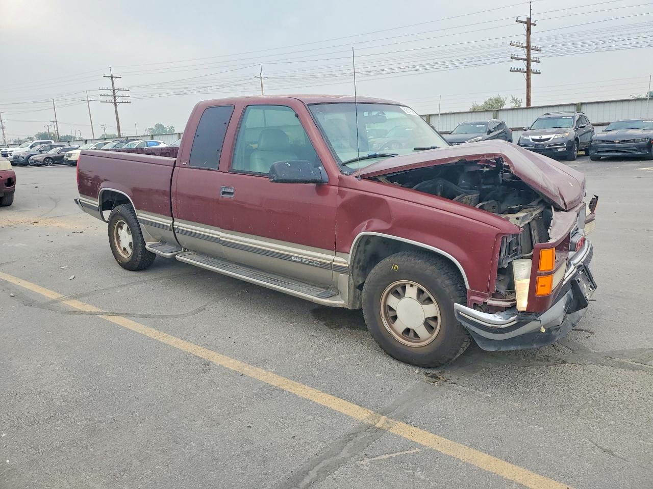 1998 Gmc Sierra C1500 Maroon vin: 1GTEC19M4WR511451