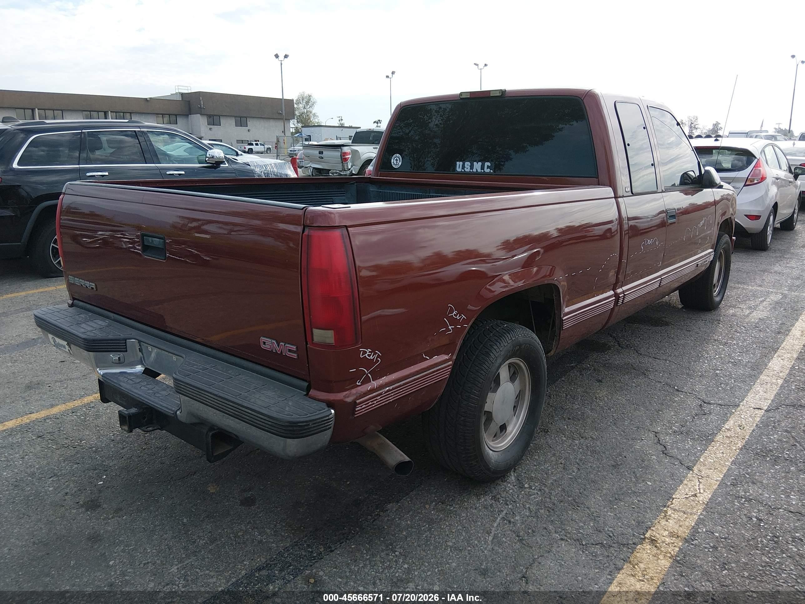 1998 Gmc Sierra 1500 Sl Wideside Red vin: 1GTEC19R9WR508380