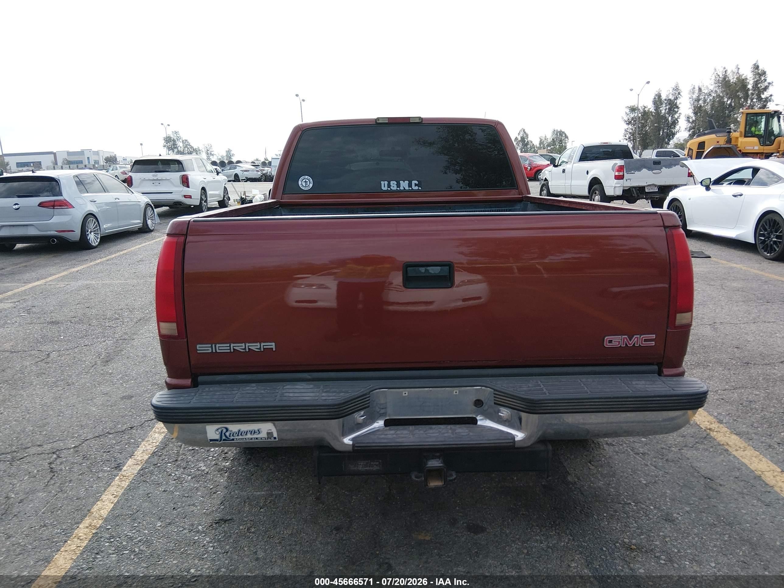 1998 Gmc Sierra 1500 Sl Wideside Red vin: 1GTEC19R9WR508380