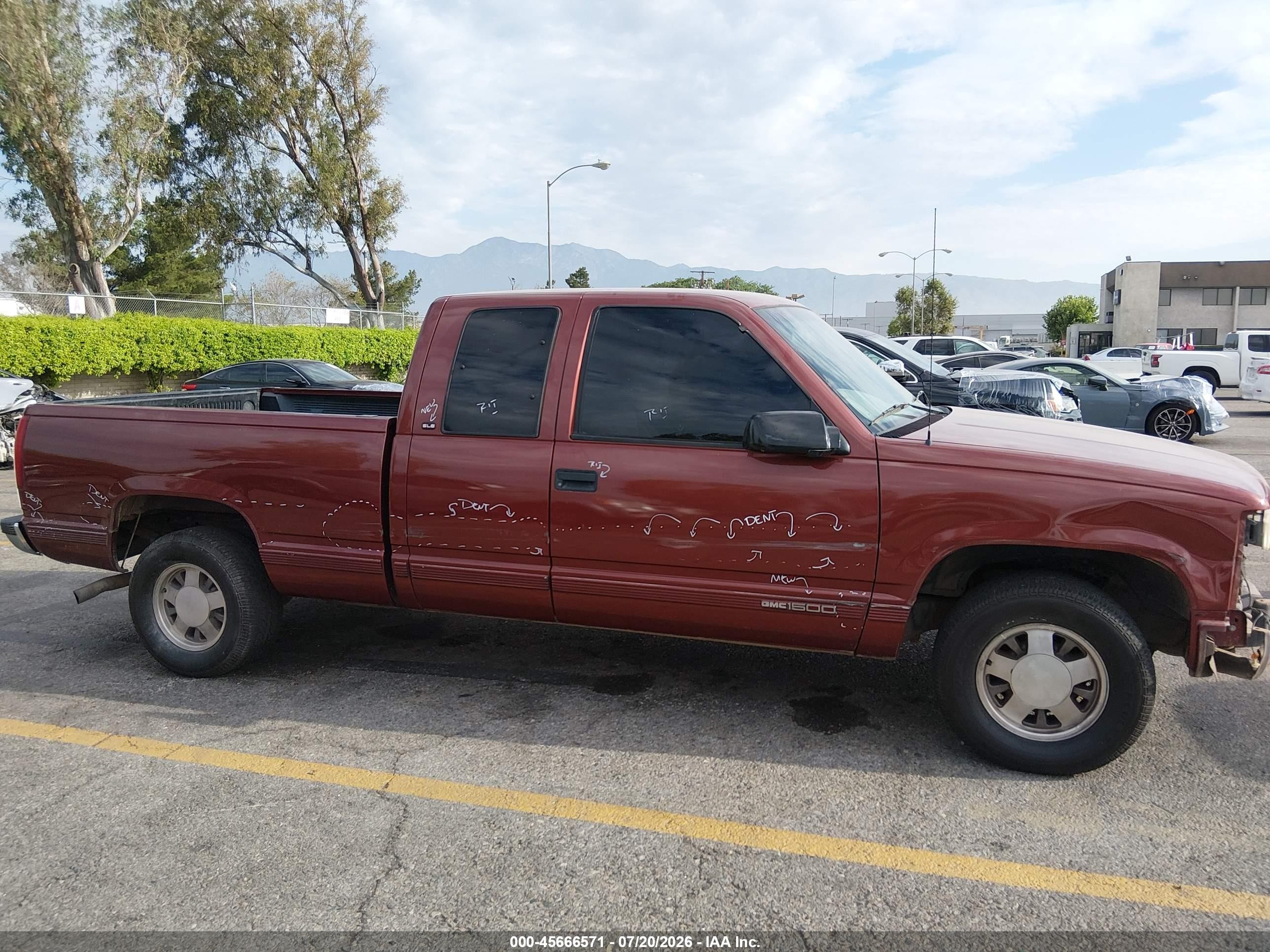 1998 Gmc Sierra 1500 Sl Wideside Red vin: 1GTEC19R9WR508380