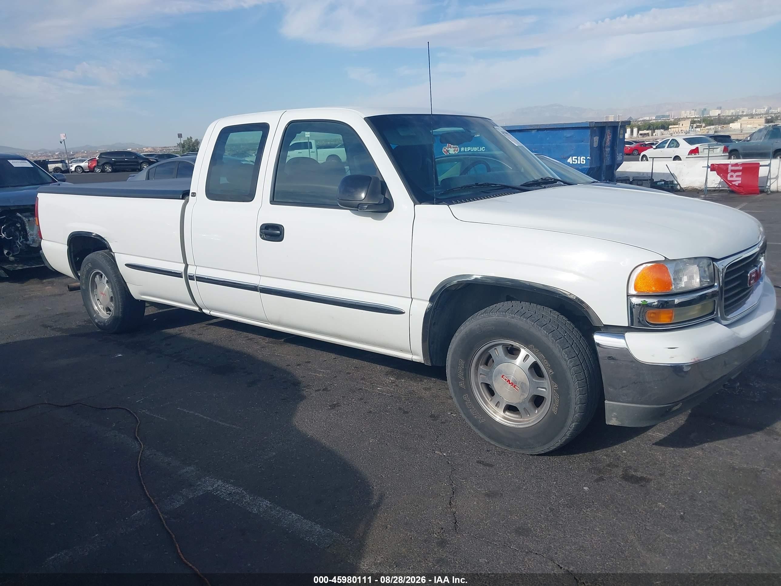 2001 Gmc Sierra 1500 Sle White vin: 1GTEC19T01E282970