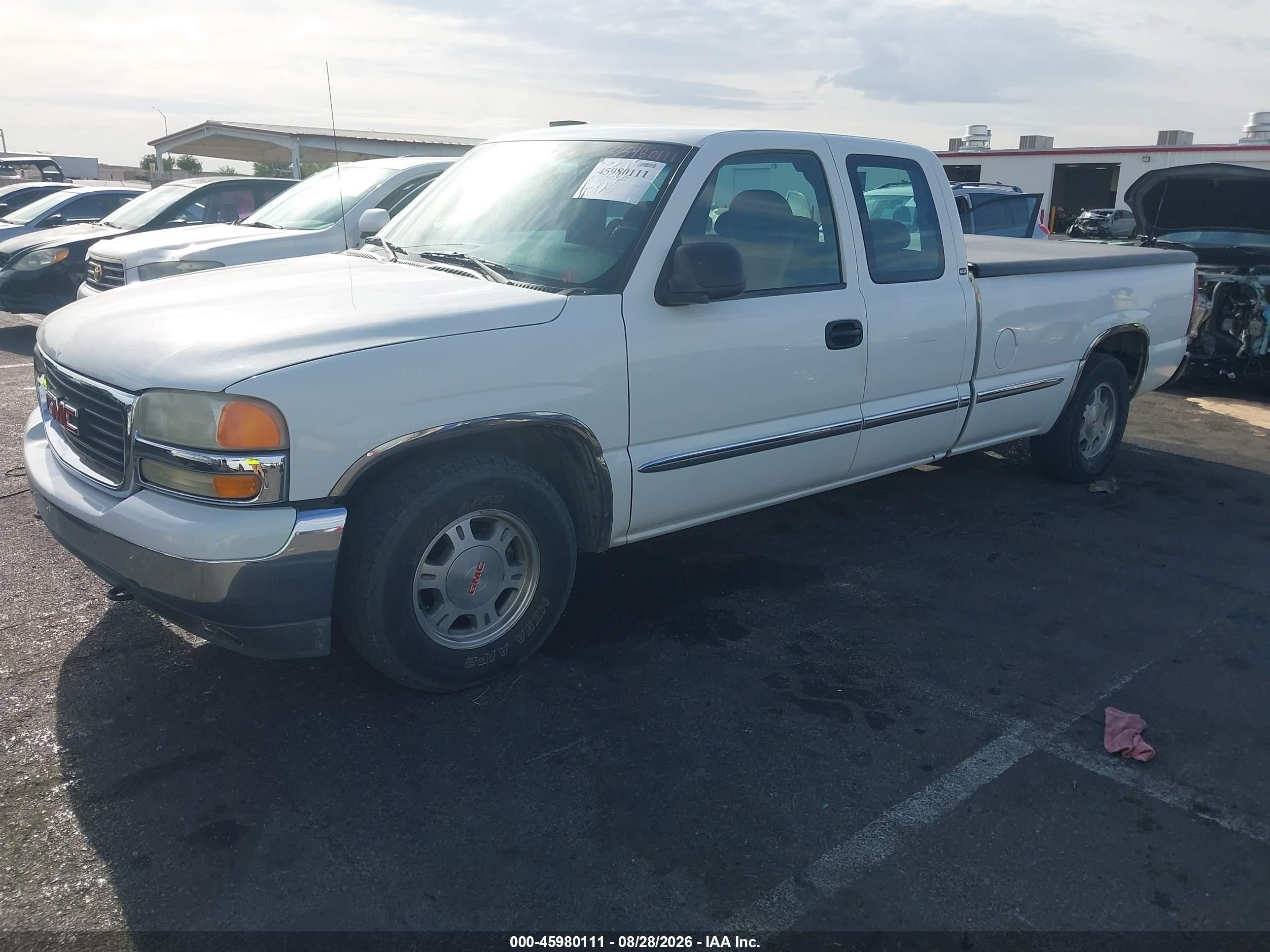 2001 Gmc Sierra 1500 Sle White vin: 1GTEC19T01E282970