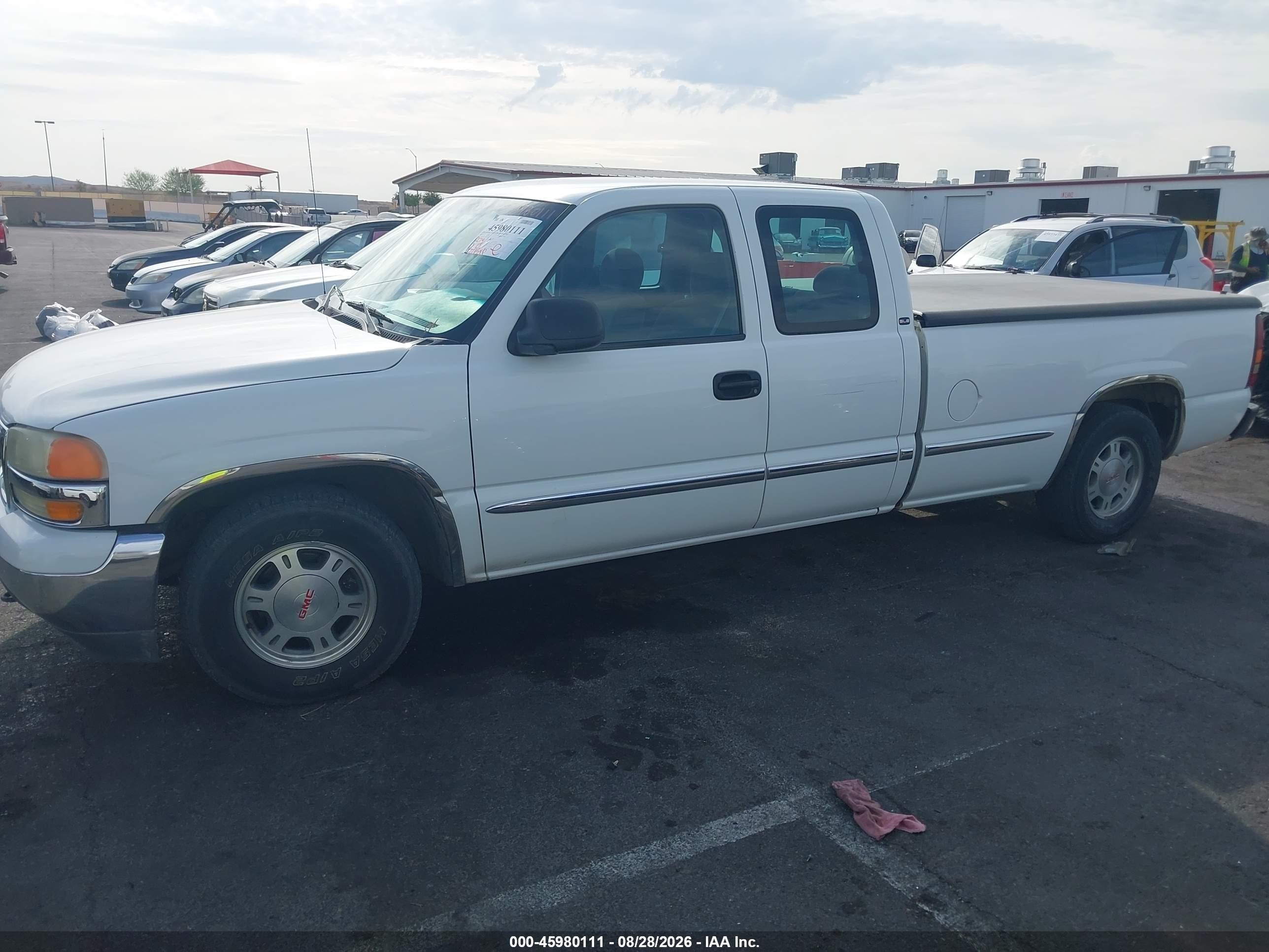 2001 Gmc Sierra 1500 Sle White vin: 1GTEC19T01E282970
