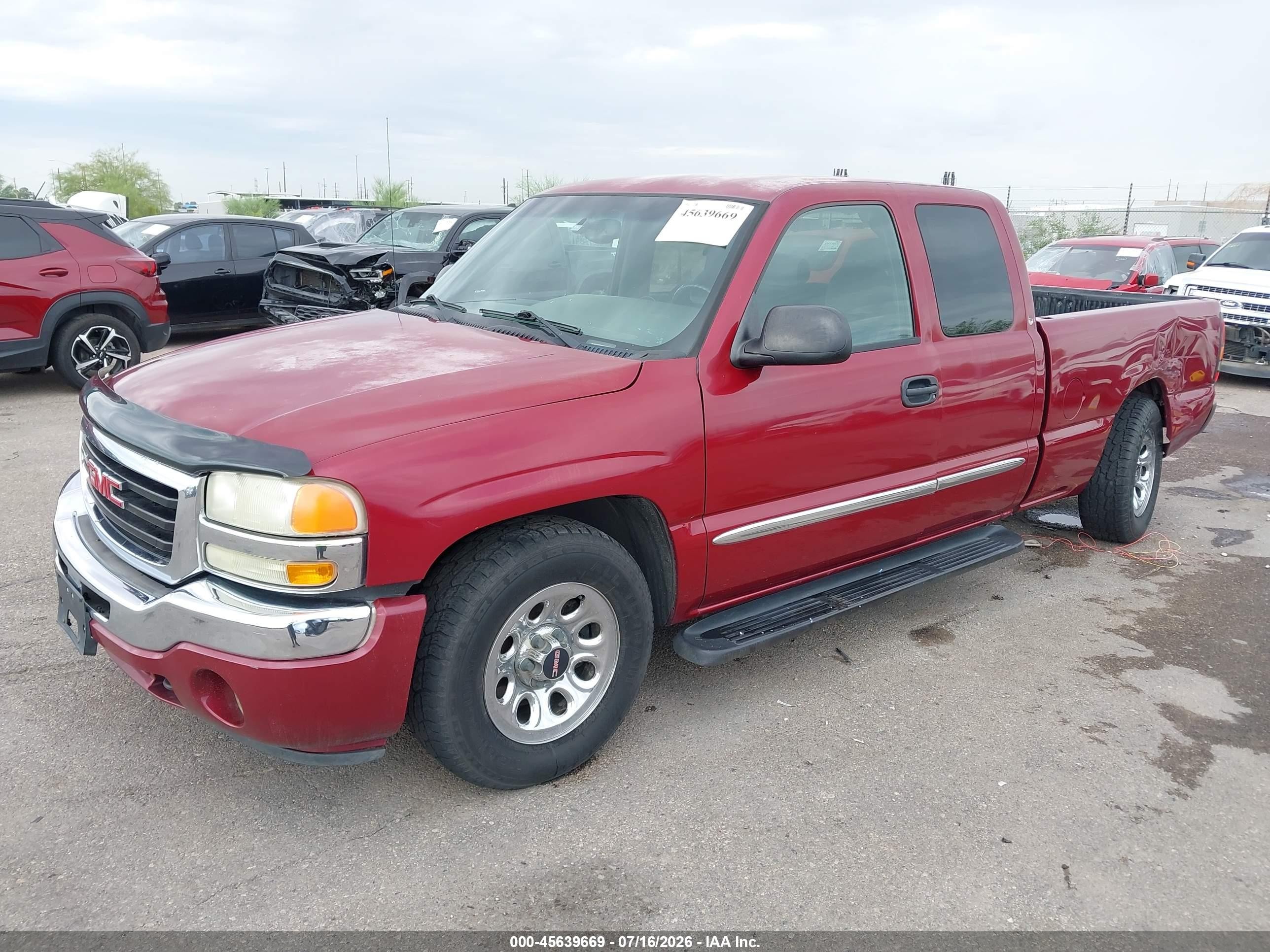 2005 Gmc Sierra 1500 Sle Burgundy vin: 1GTEC19T05Z356757