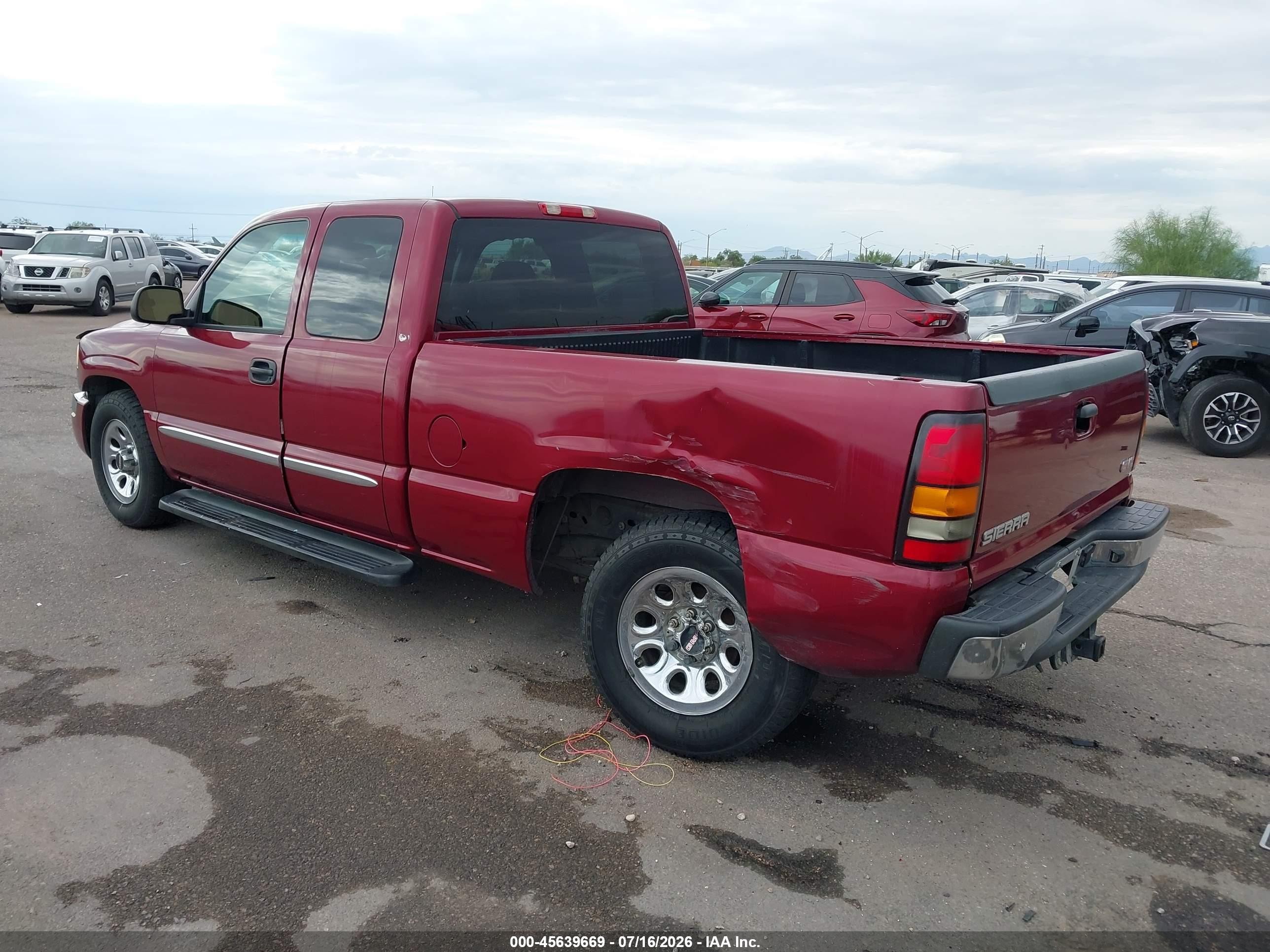 2005 Gmc Sierra 1500 Sle Burgundy vin: 1GTEC19T05Z356757