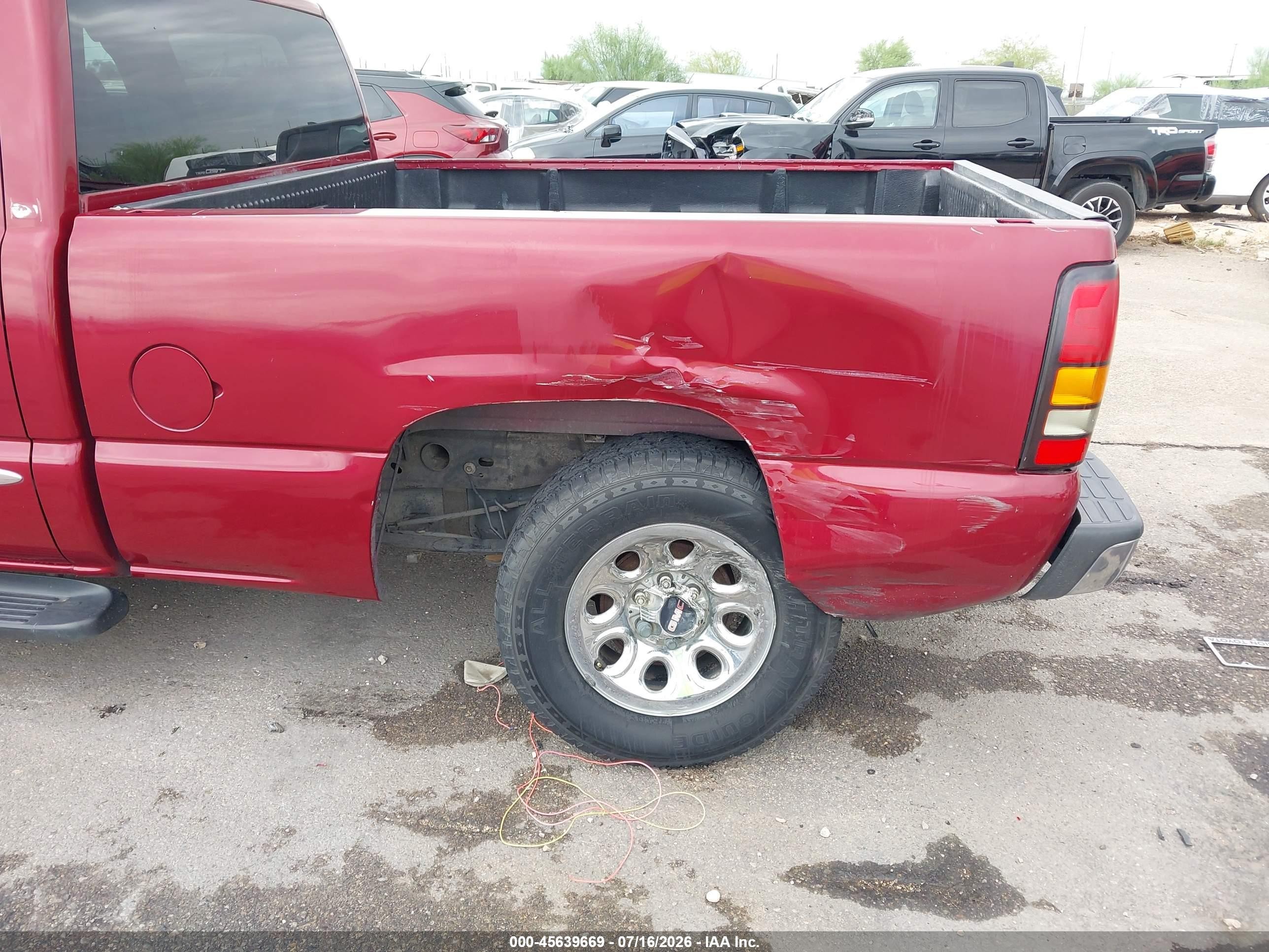 2005 Gmc Sierra 1500 Sle Burgundy vin: 1GTEC19T05Z356757
