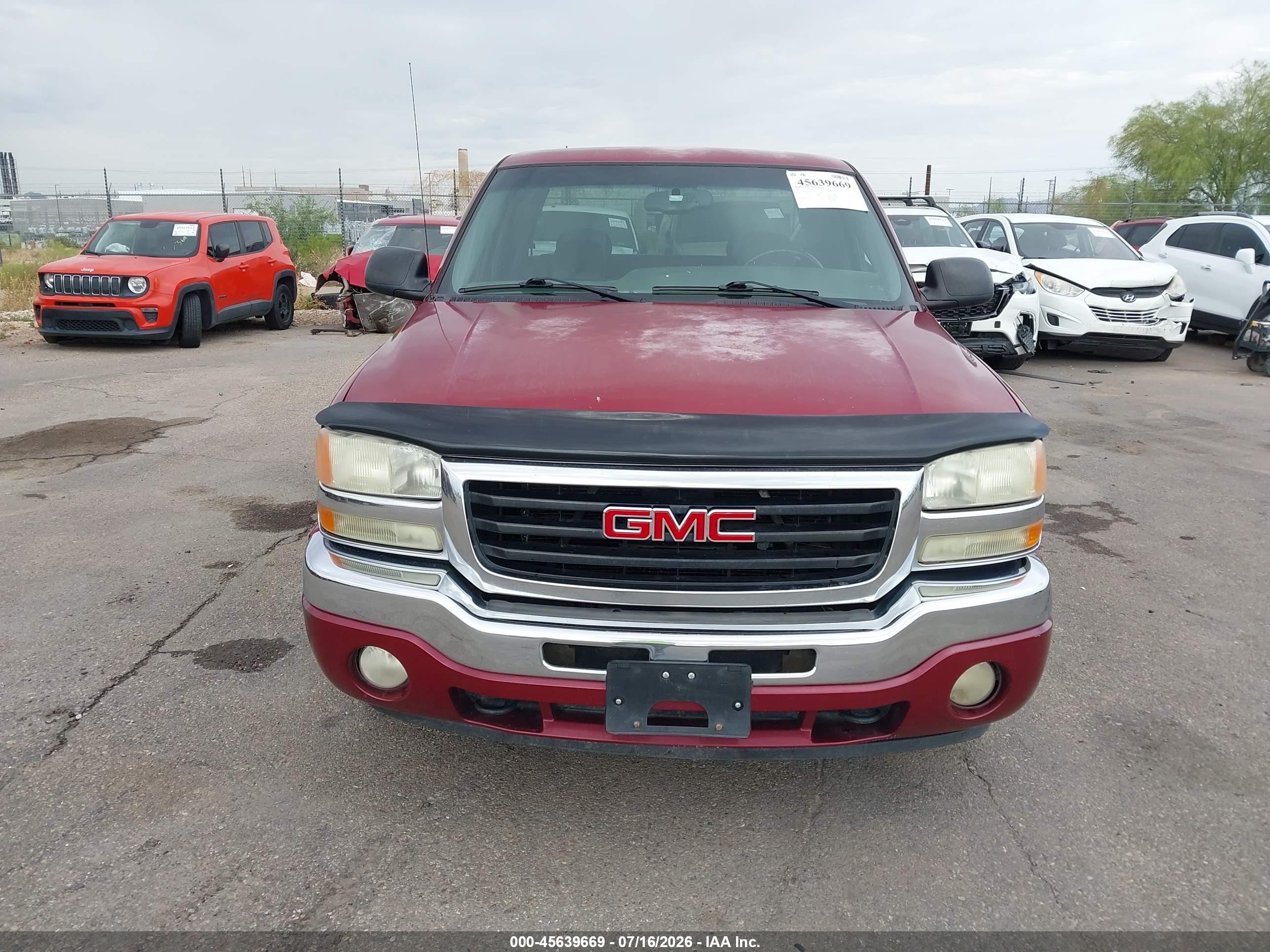 2005 Gmc Sierra 1500 Sle Burgundy vin: 1GTEC19T05Z356757
