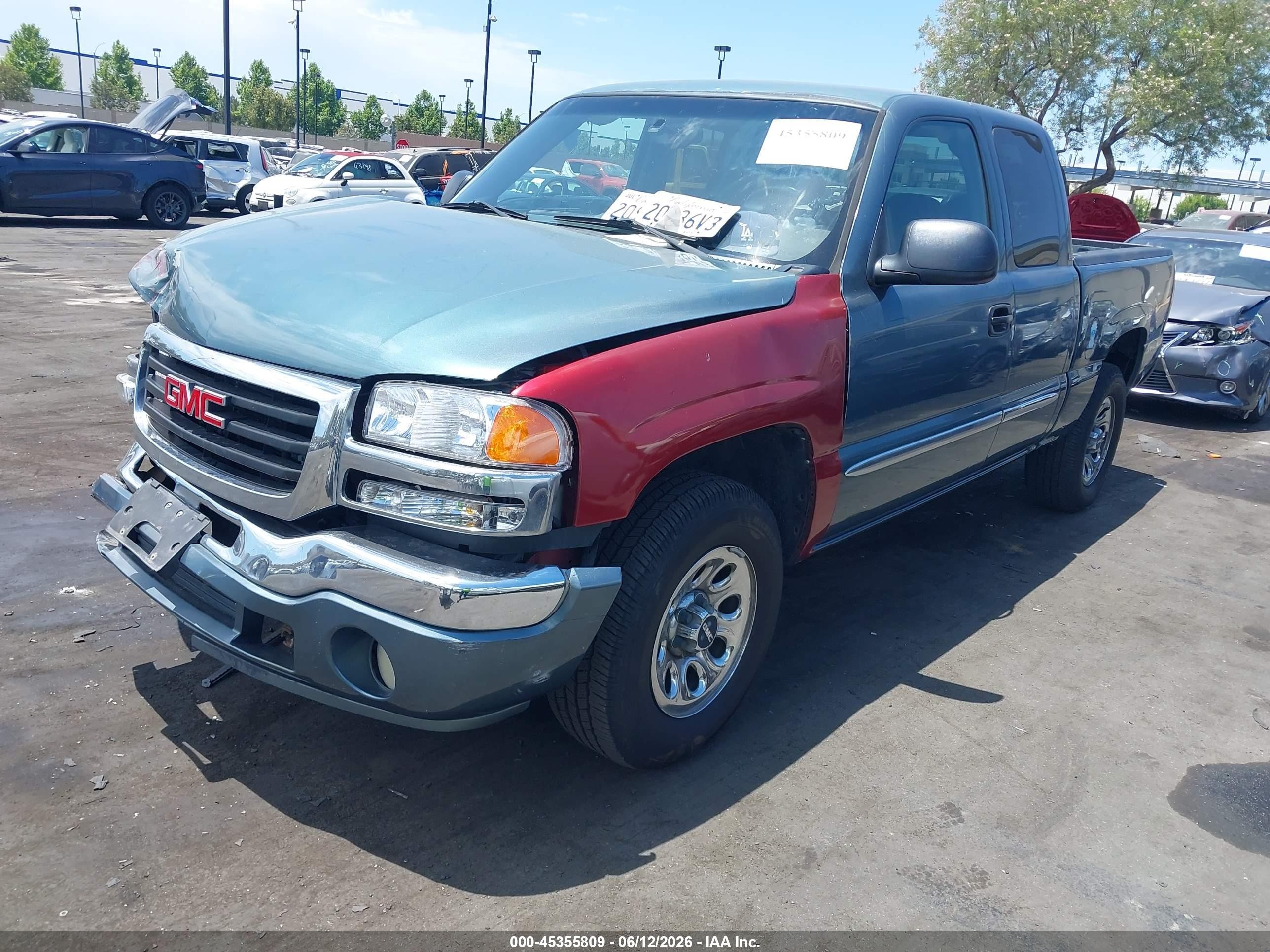 2007 Gmc Sierra 1500 Classic Sle1 Blue vin: 1GTEC19T07Z103506