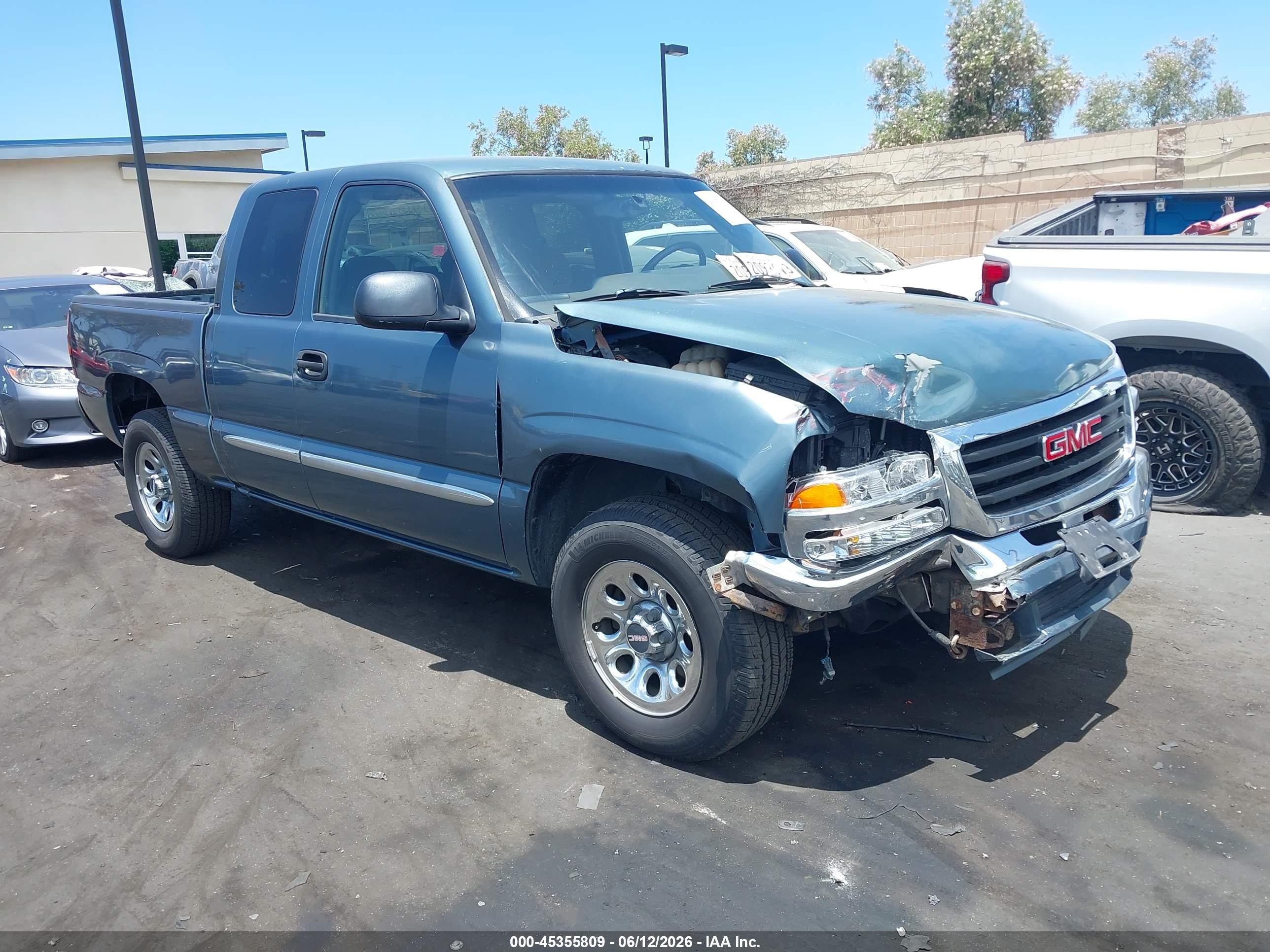 2007 Gmc Sierra 1500 Classic Sle1 Blue vin: 1GTEC19T07Z103506
