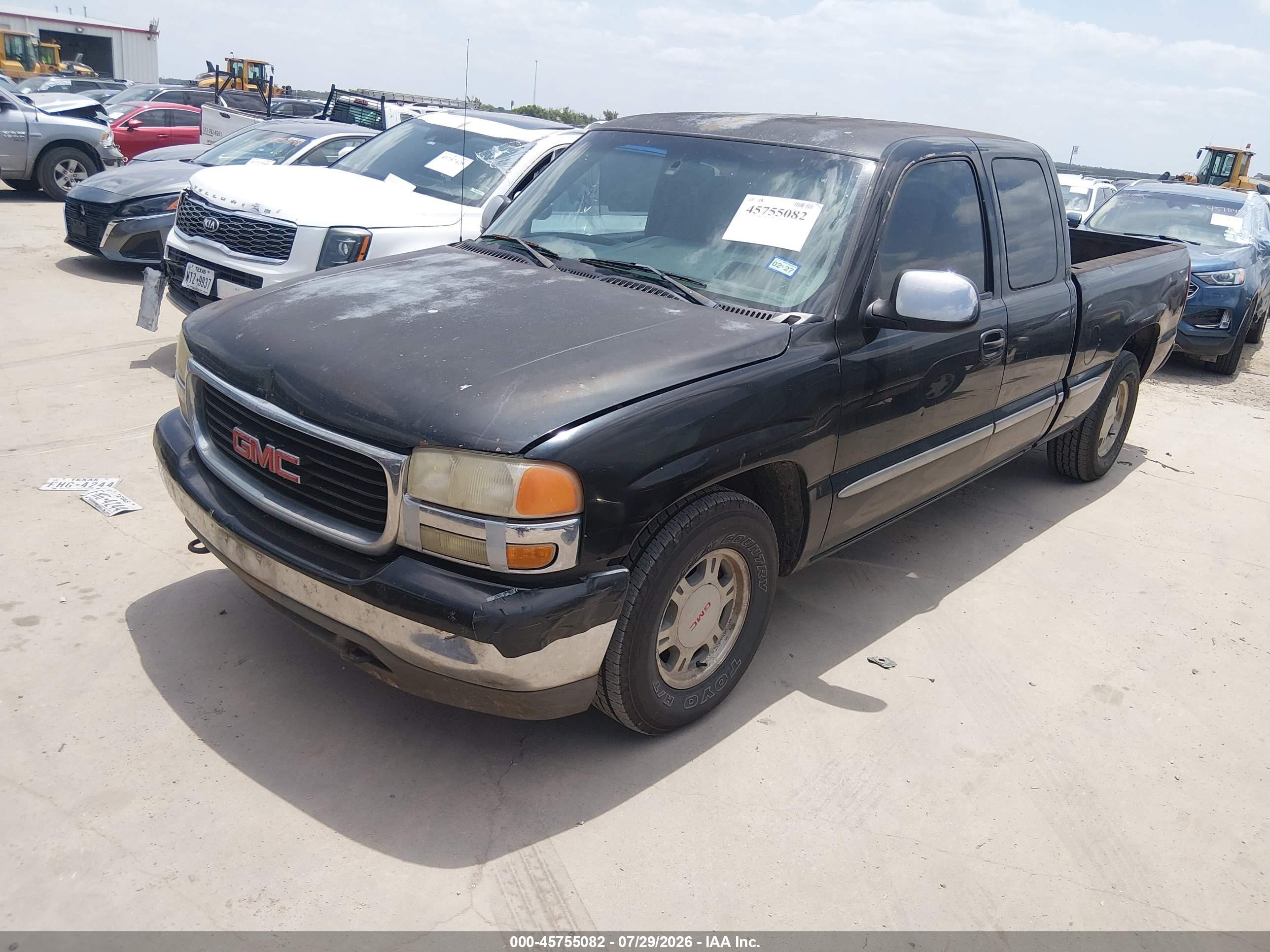 2002 Gmc Sierra 1500 Sle Черный vin: 1GTEC19T62Z234447