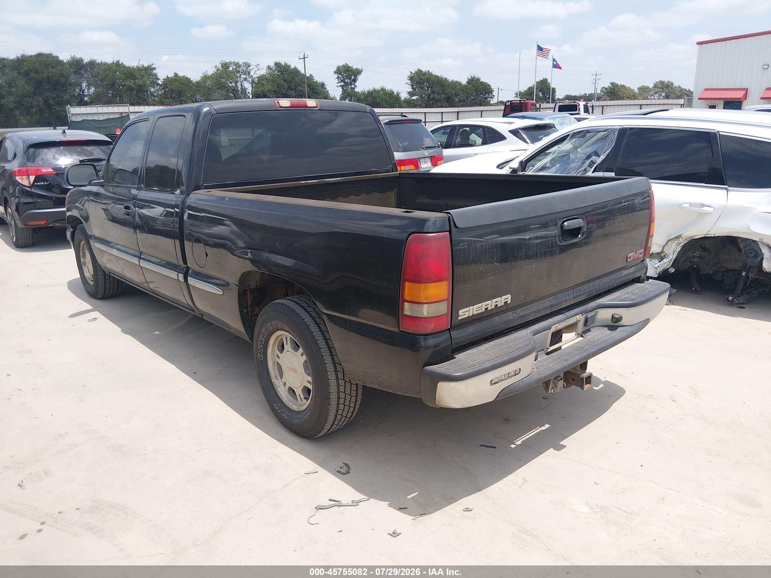 2002 Gmc Sierra 1500 Sle Черный vin: 1GTEC19T62Z234447