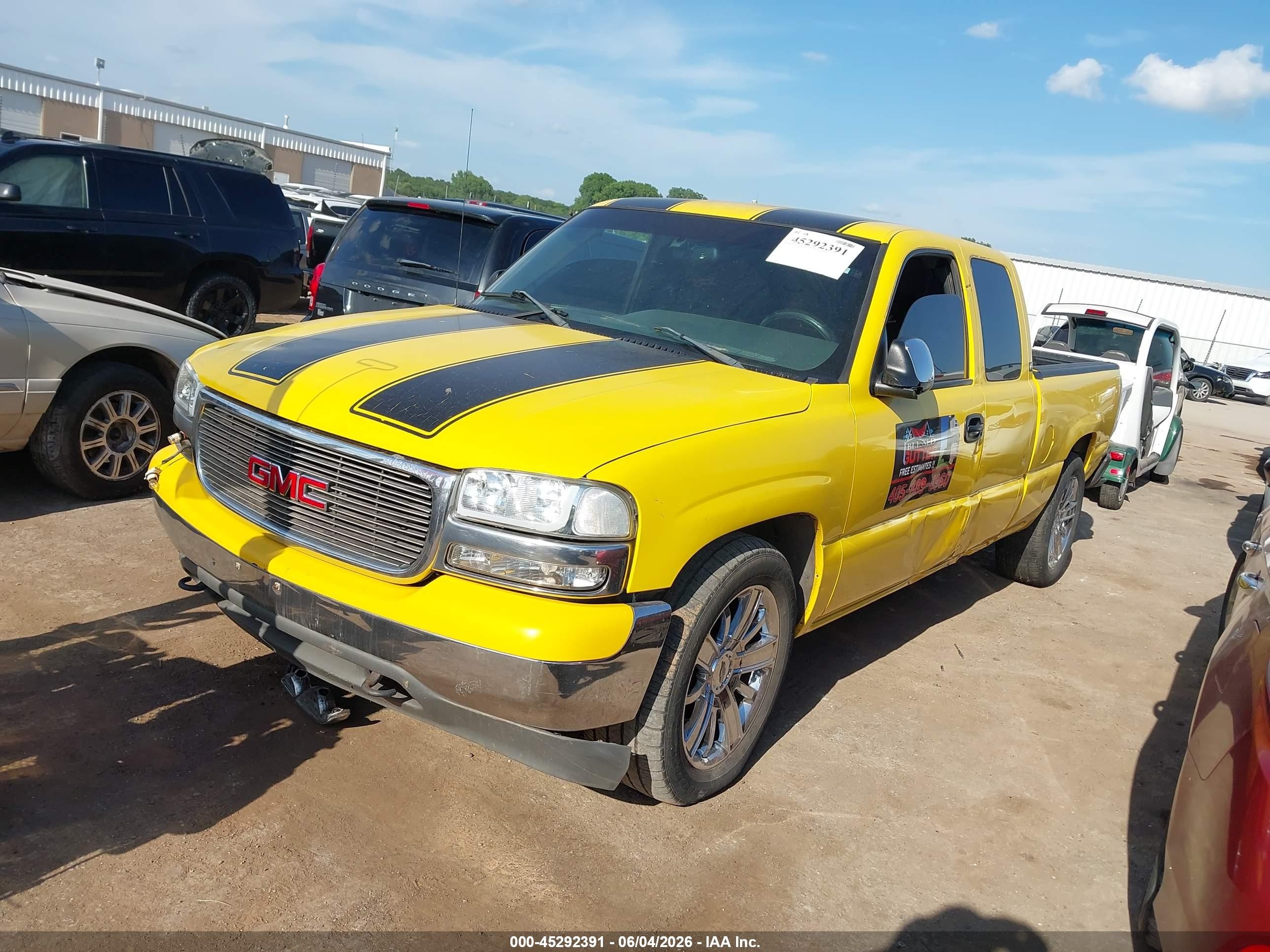 2002 Gmc Sierra 1500 Sle Yellow vin: 1GTEC19T62Z293028
