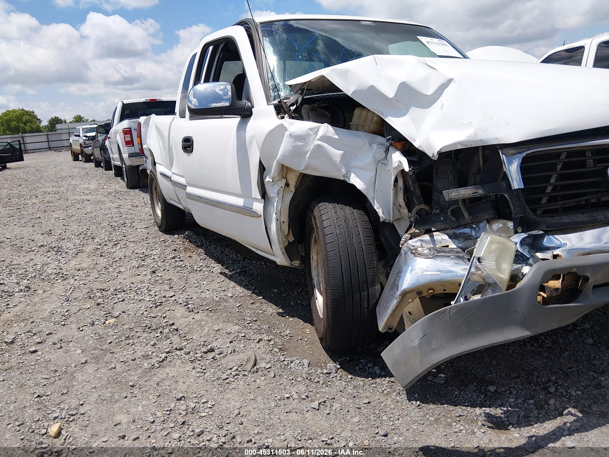 2001 Gmc Sierra 1500 Sle White vin: 1GTEC19T71Z108791