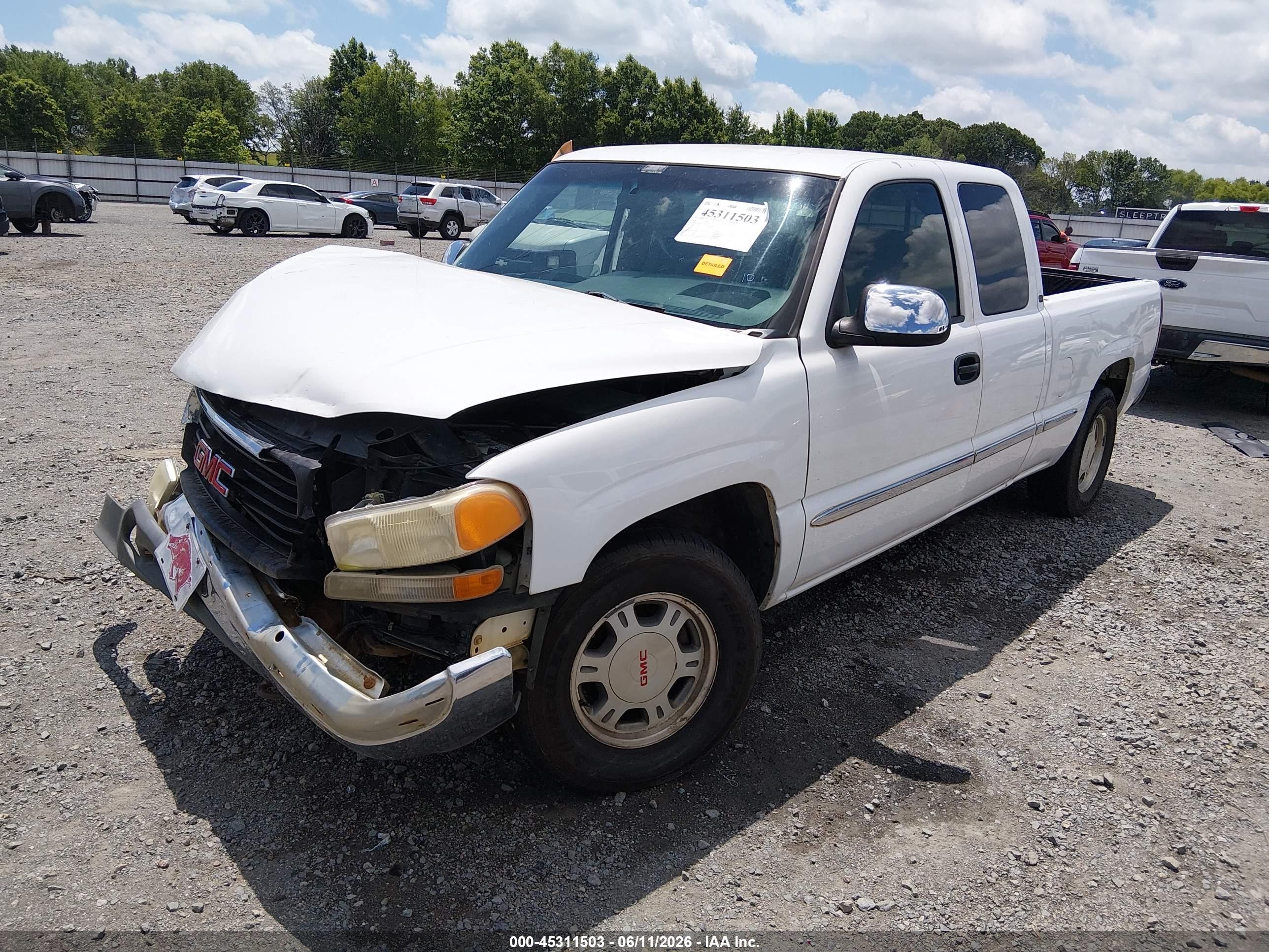 2001 Gmc Sierra 1500 Sle White vin: 1GTEC19T71Z108791