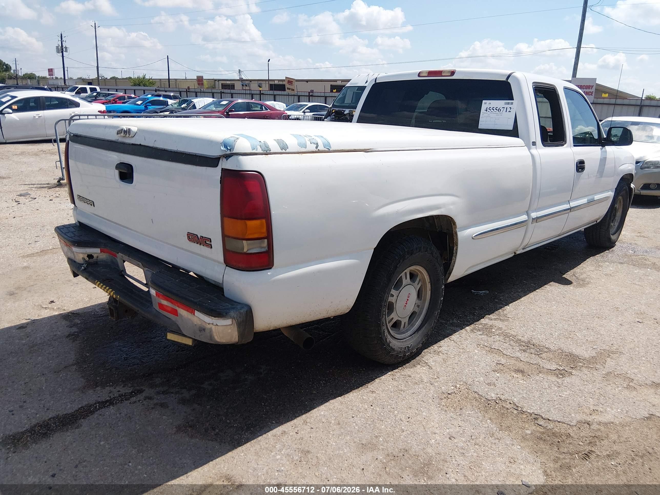 2001 Gmc Sierra 1500 Sle White vin: 1GTEC19T81E260697