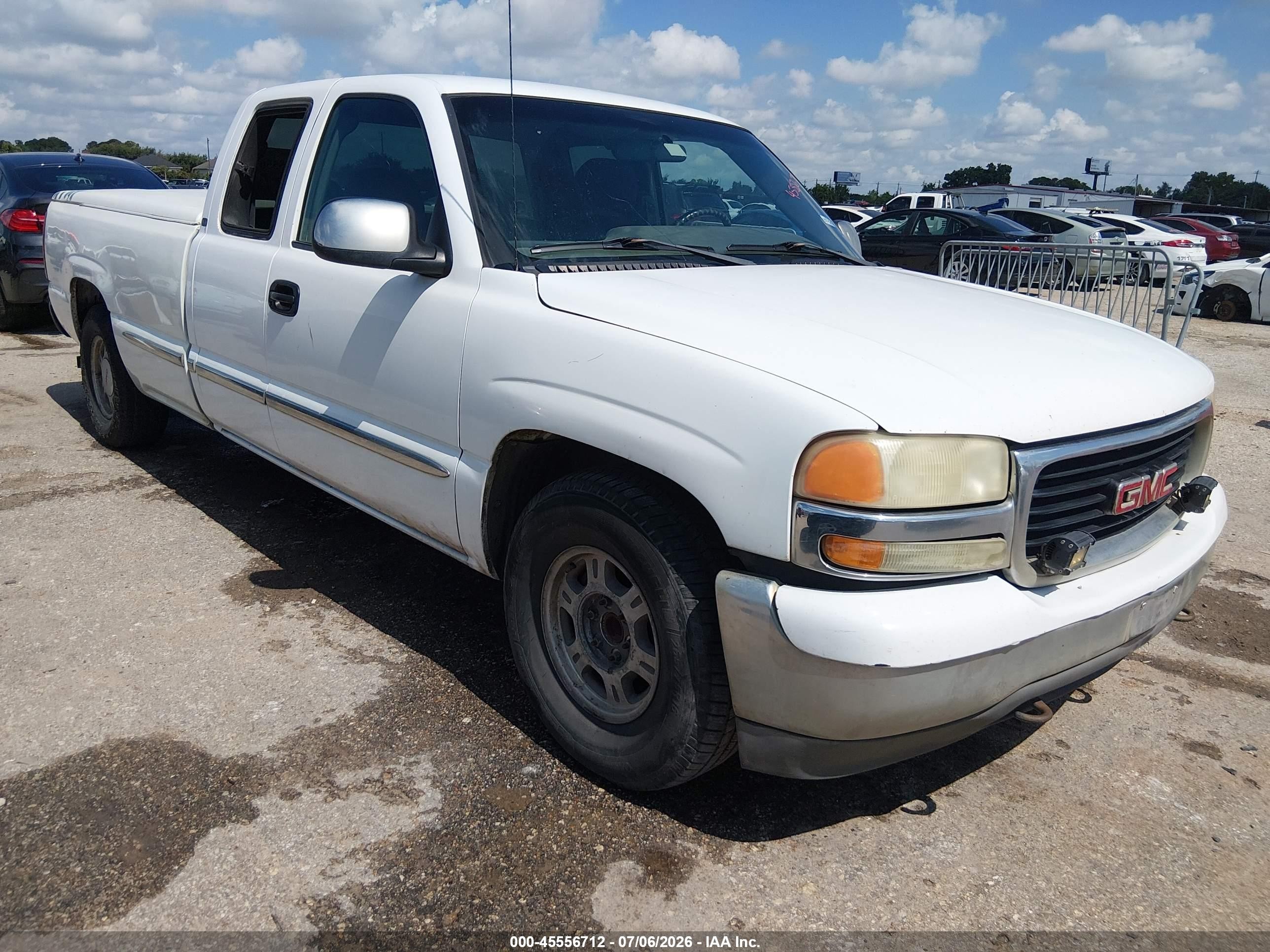 2001 Gmc Sierra 1500 Sle White vin: 1GTEC19T81E260697