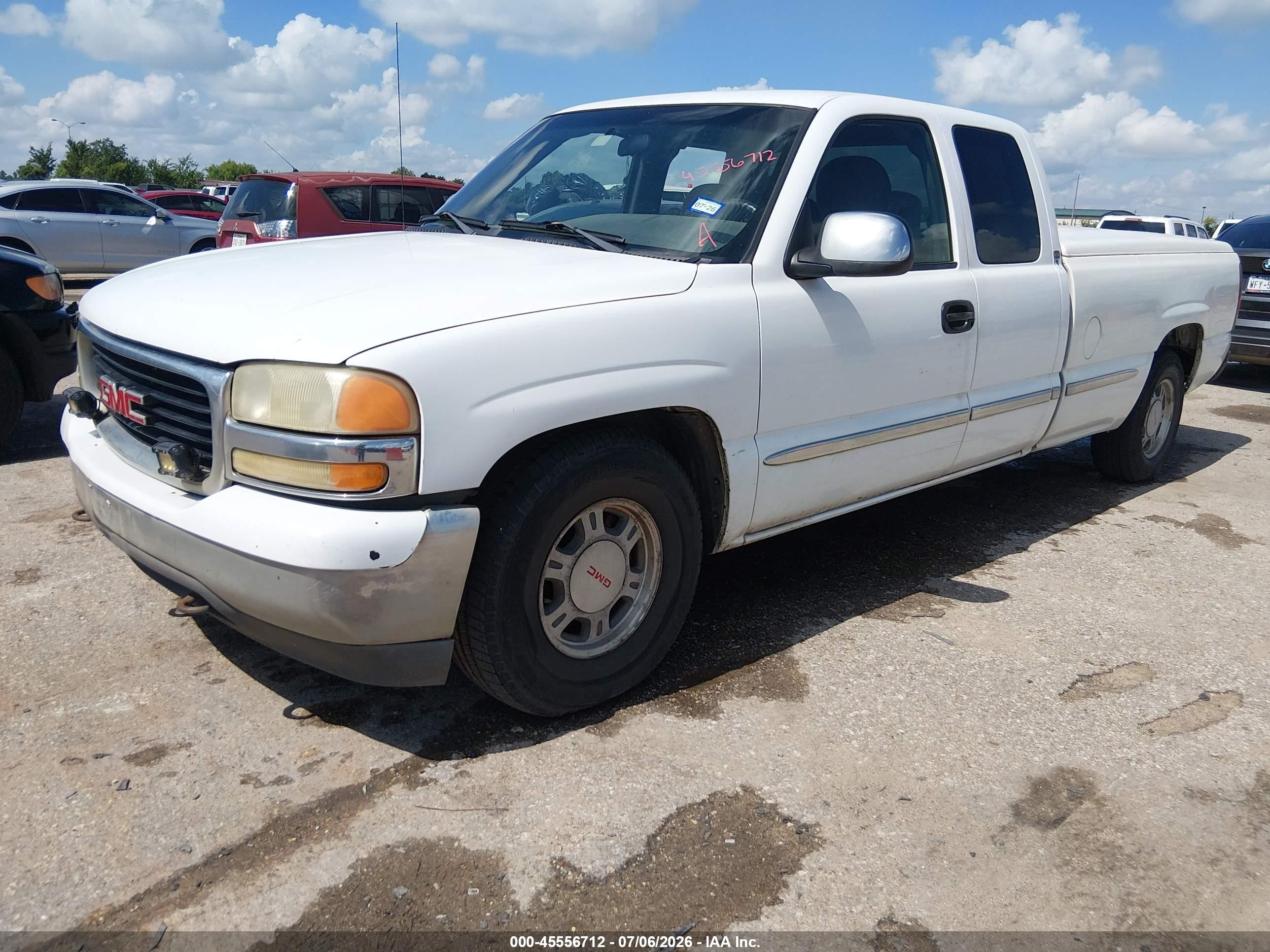2001 Gmc Sierra 1500 Sle White vin: 1GTEC19T81E260697