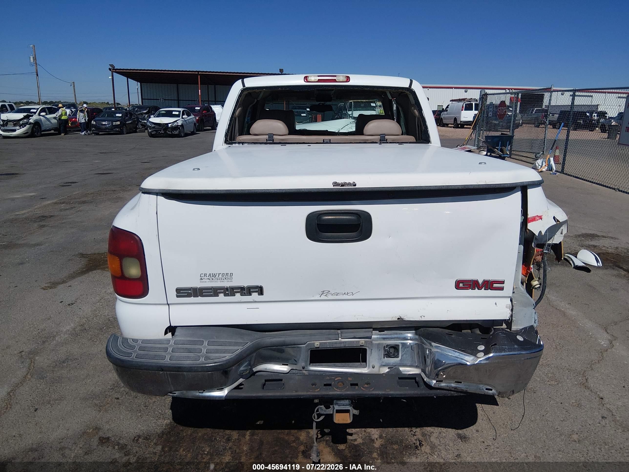 2002 Gmc Sierra 1500 Sle White vin: 1GTEC19TX2Z220843
