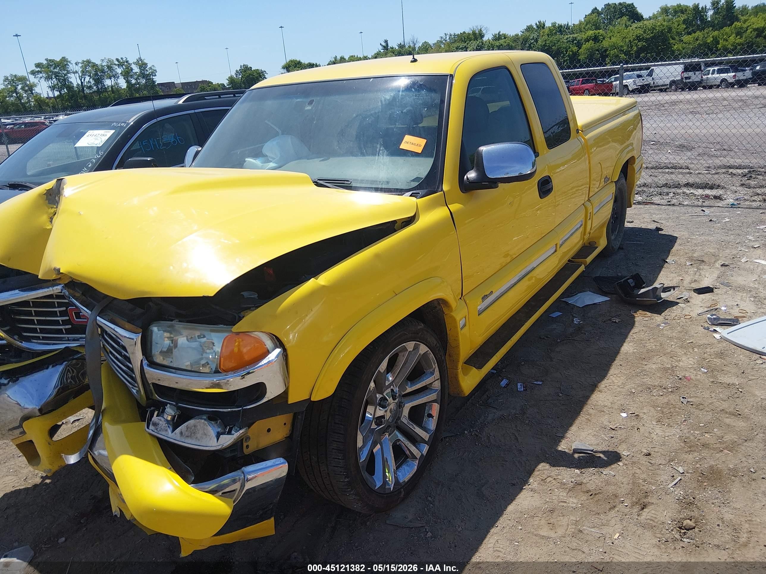2002 Gmc Sierra 1500 Sle Yellow vin: 1GTEC19TX2Z229414
