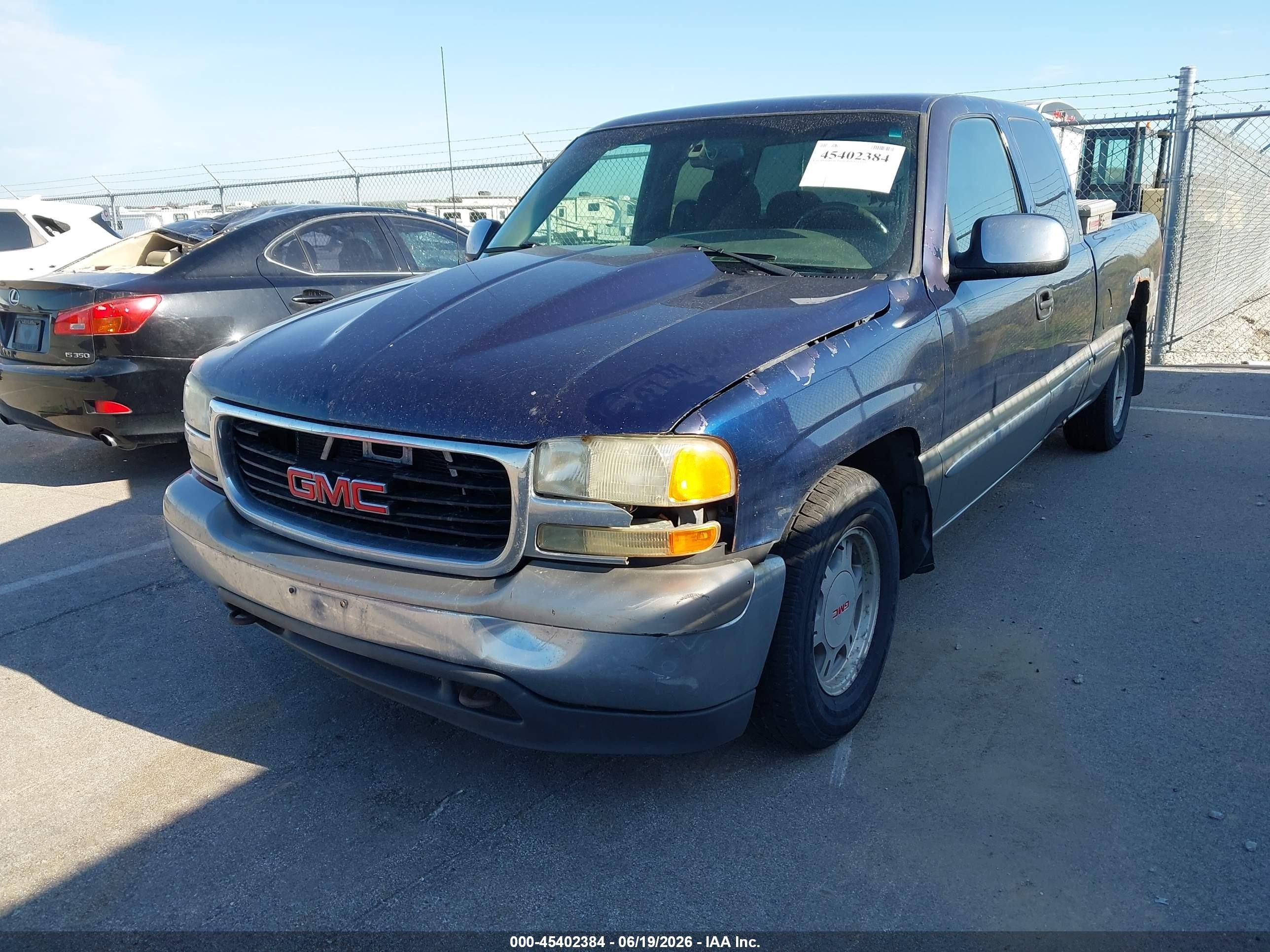 2000 Gmc Sierra 1500 Sle Blue vin: 1GTEC19TXYZ343812
