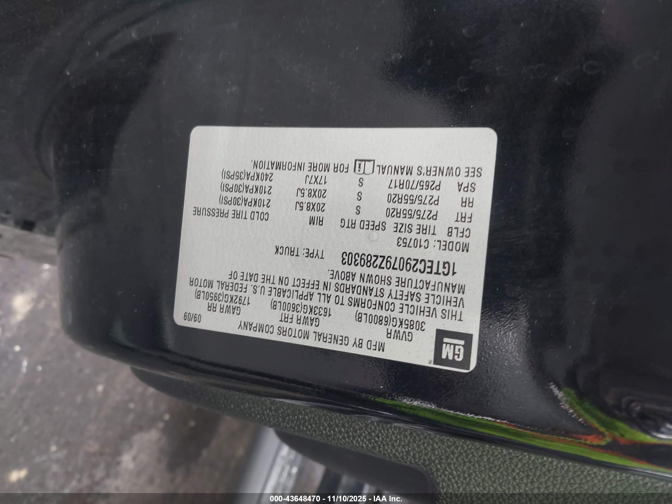 2009 Gmc Sierra 1500 Sle Черный vin: 1GTEC29079Z289303