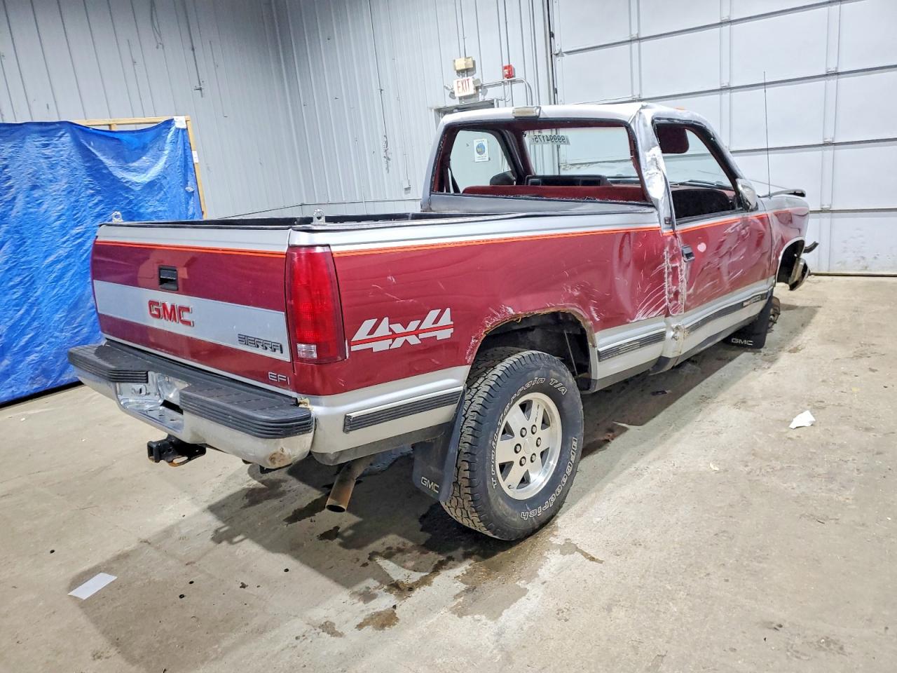1990 Gmc Sierra K1500 Red vin: 1GTEK14K0LZ505716
