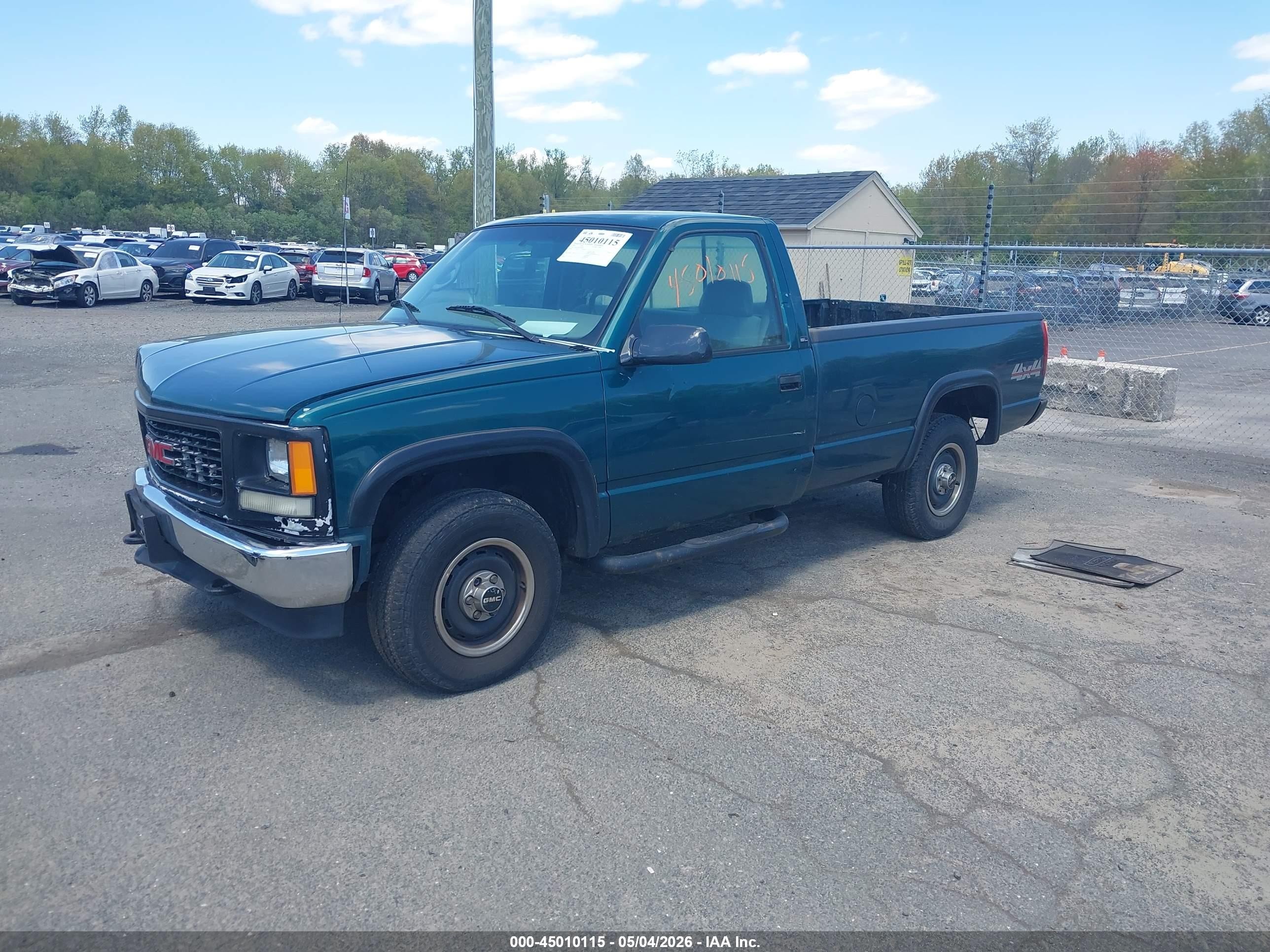 1997 Gmc Sierra 1500 Sl Wideside Green vin: 1GTEK14M2VZ550693
