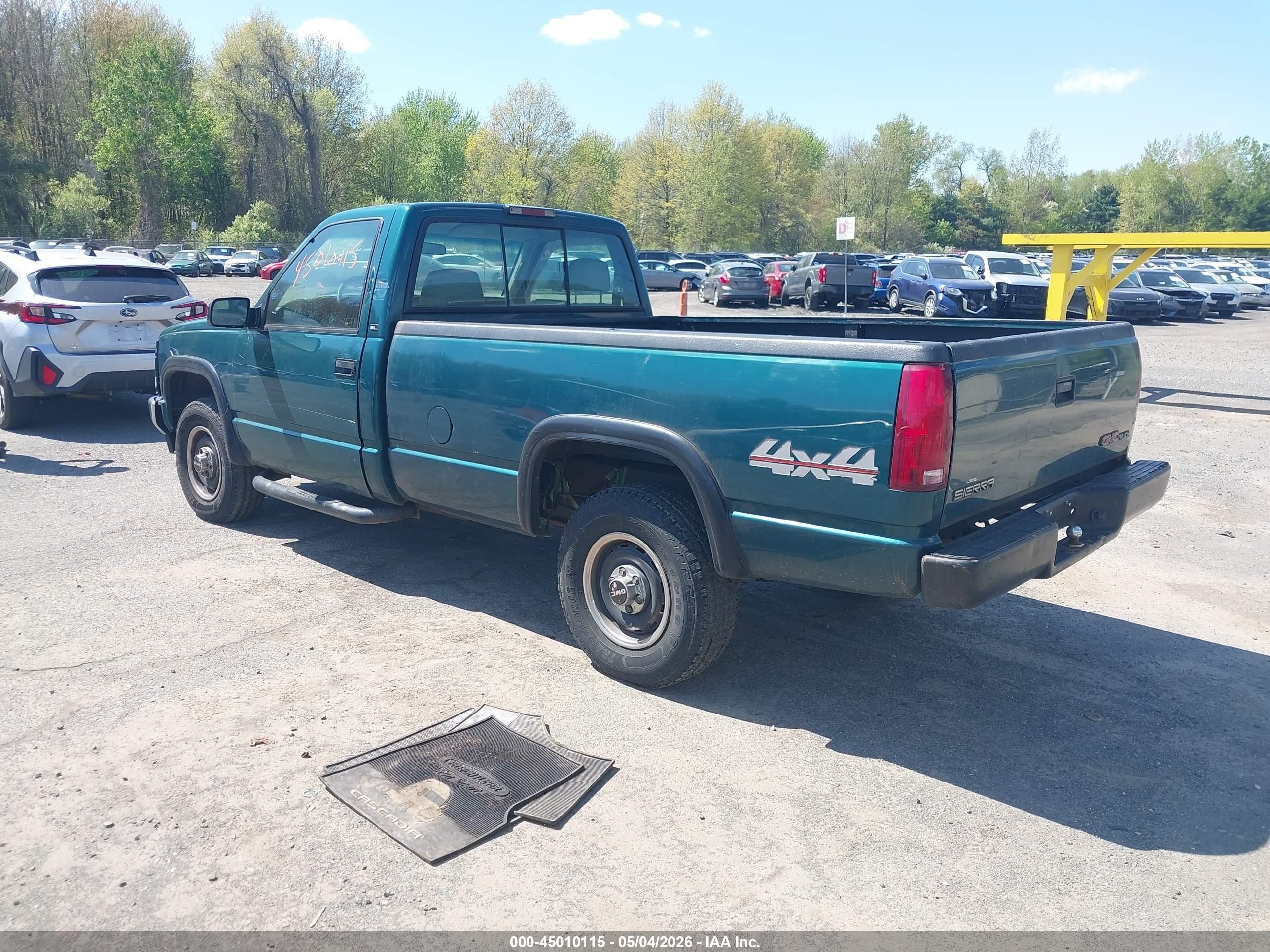 1997 Gmc Sierra 1500 Sl Wideside Green vin: 1GTEK14M2VZ550693
