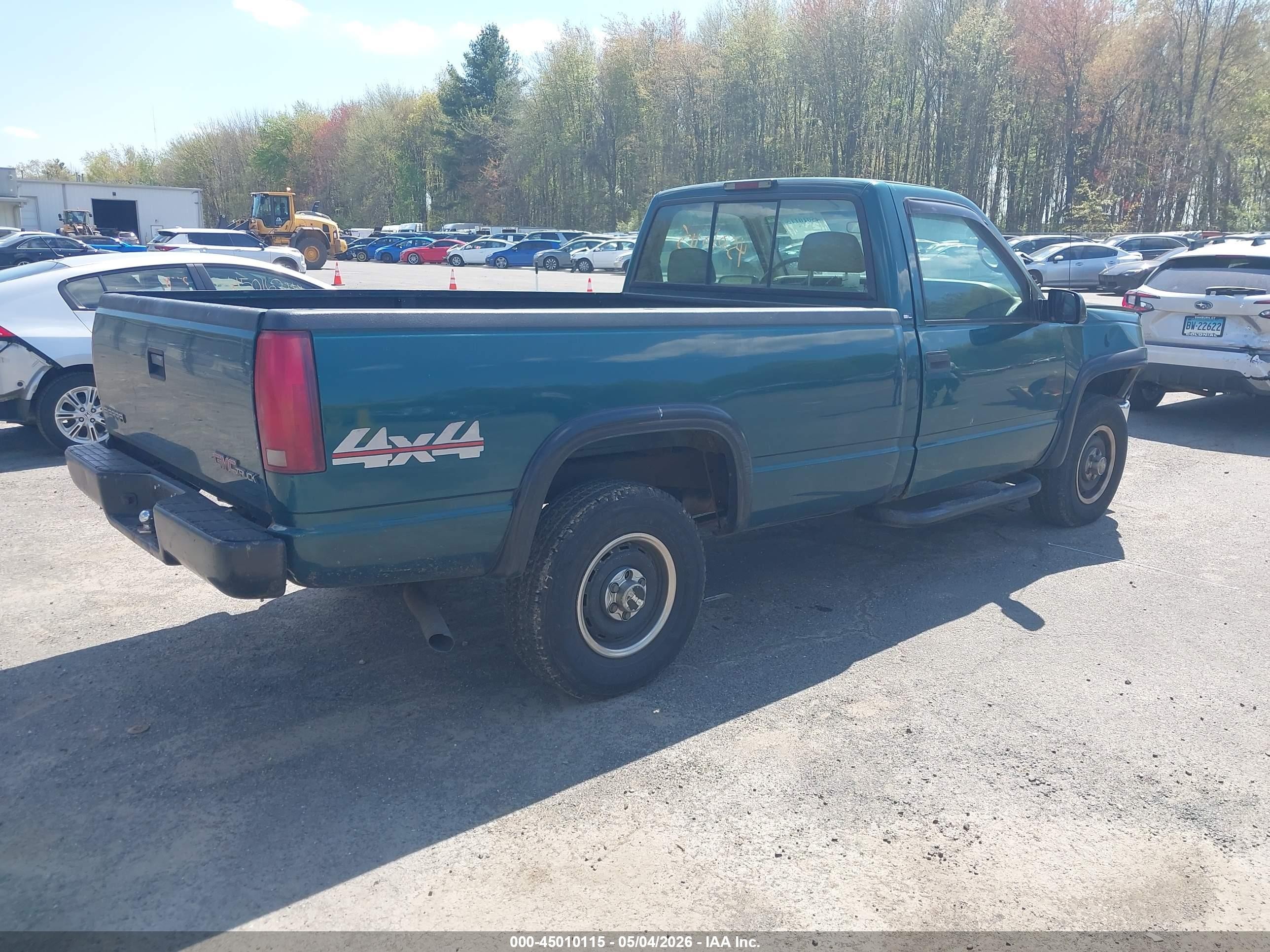 1997 Gmc Sierra 1500 Sl Wideside Green vin: 1GTEK14M2VZ550693