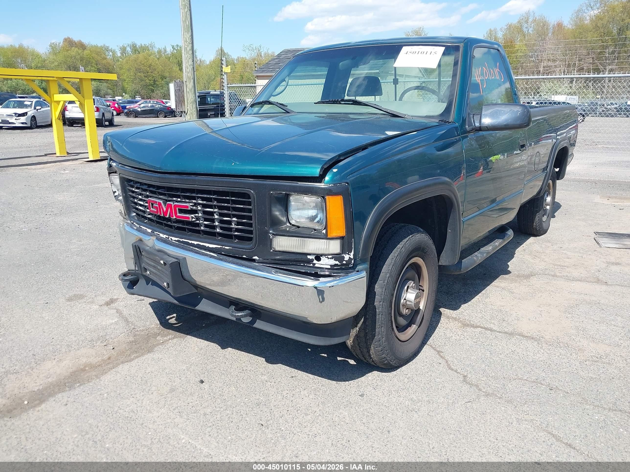 1997 Gmc Sierra 1500 Sl Wideside Green vin: 1GTEK14M2VZ550693