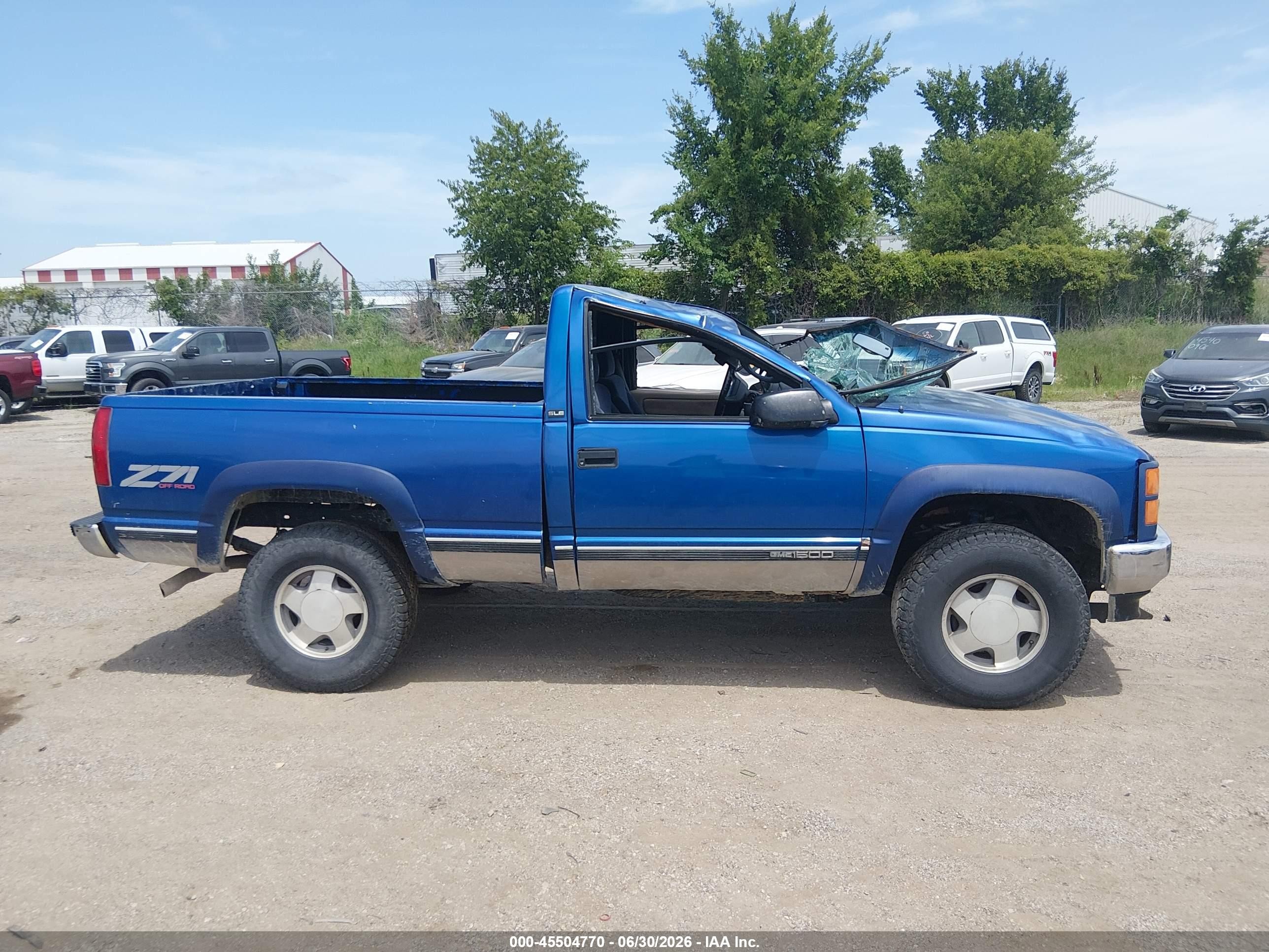 1997 Gmc Sierra 1500 Sl Wideside Blue vin: 1GTEK14R0VZ514447
