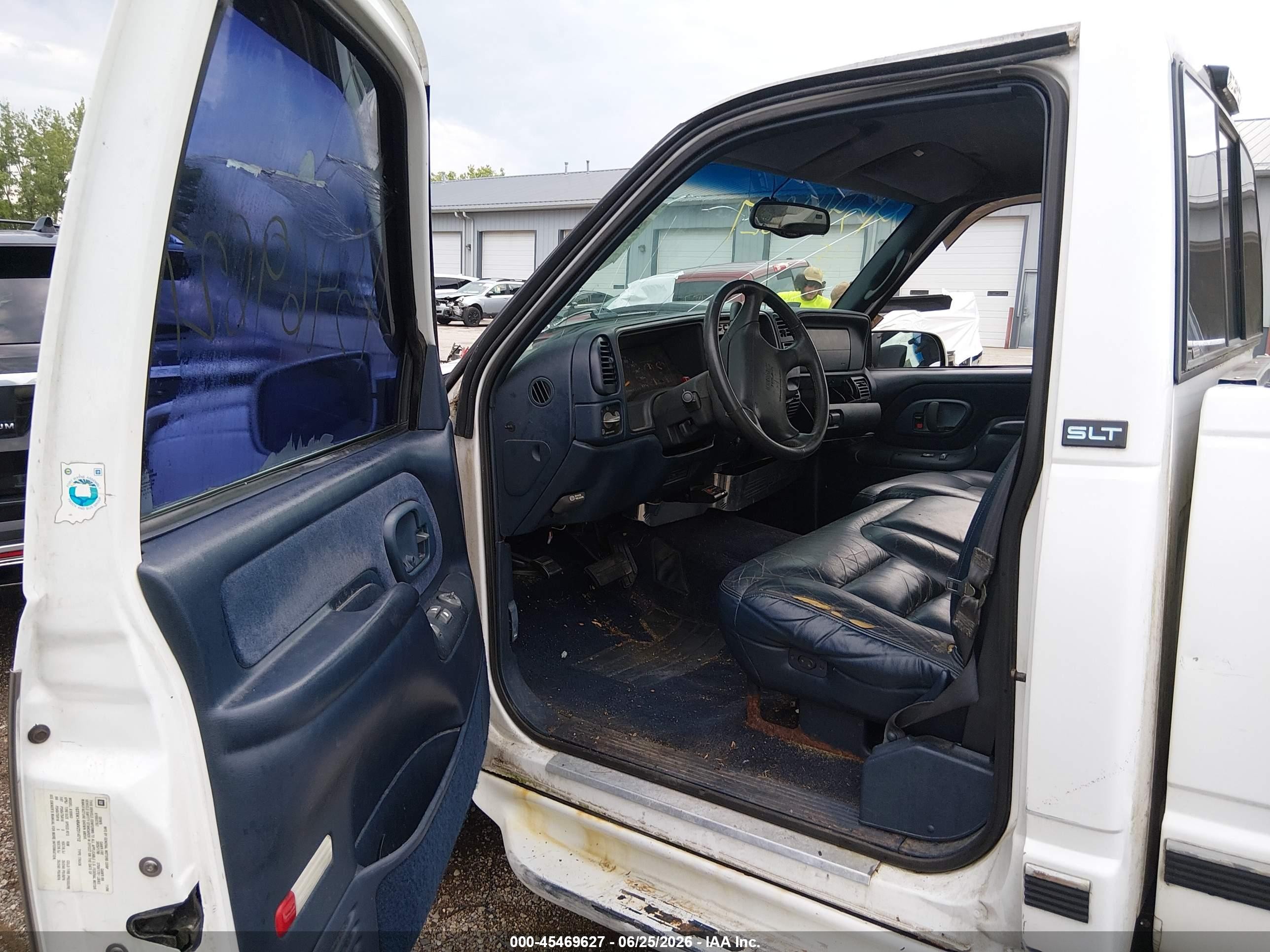 1997 Gmc Sierra 1500 Sl Wideside Белый vin: 1GTEK14R4VZ514712