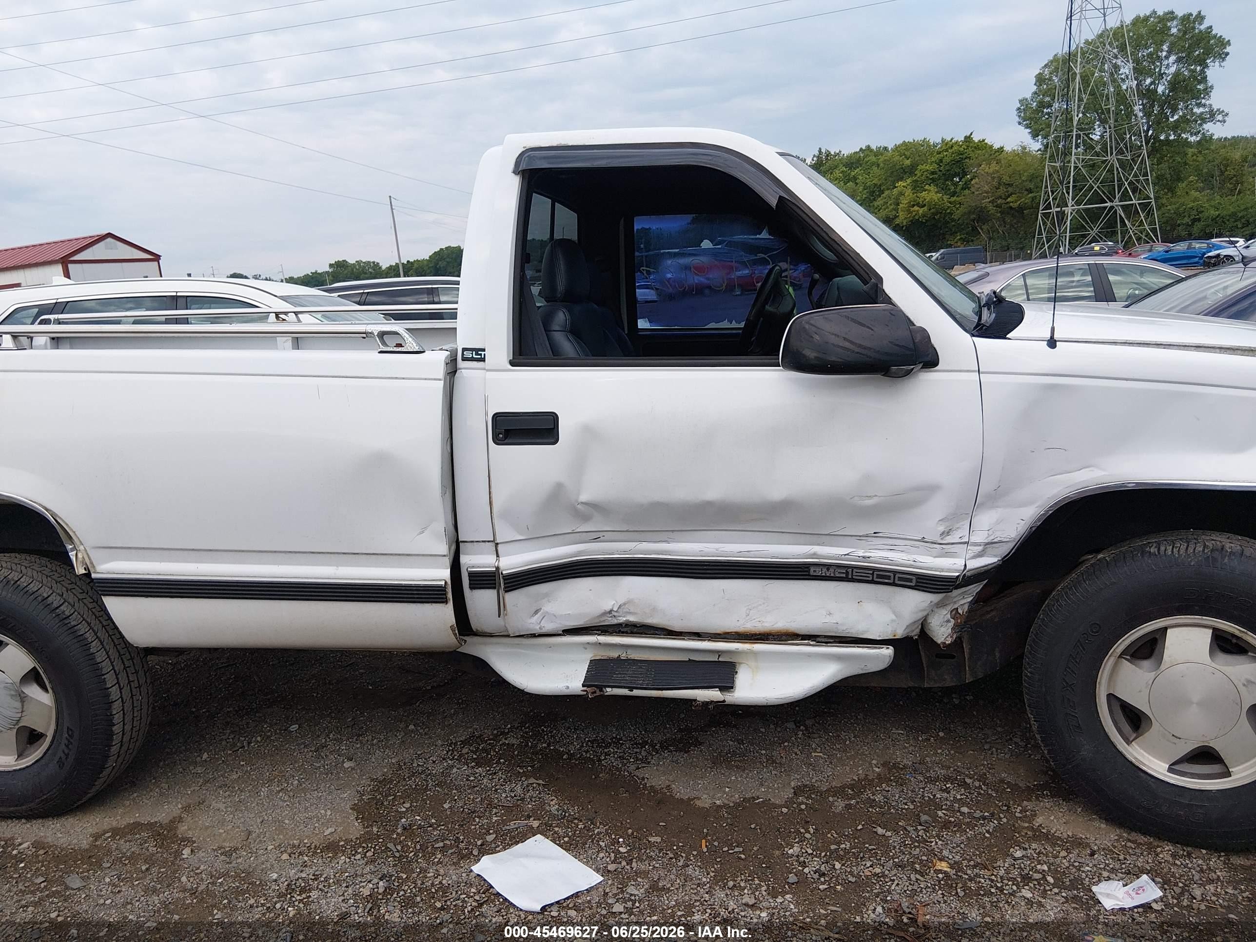 1997 Gmc Sierra 1500 Sl Wideside Белый vin: 1GTEK14R4VZ514712