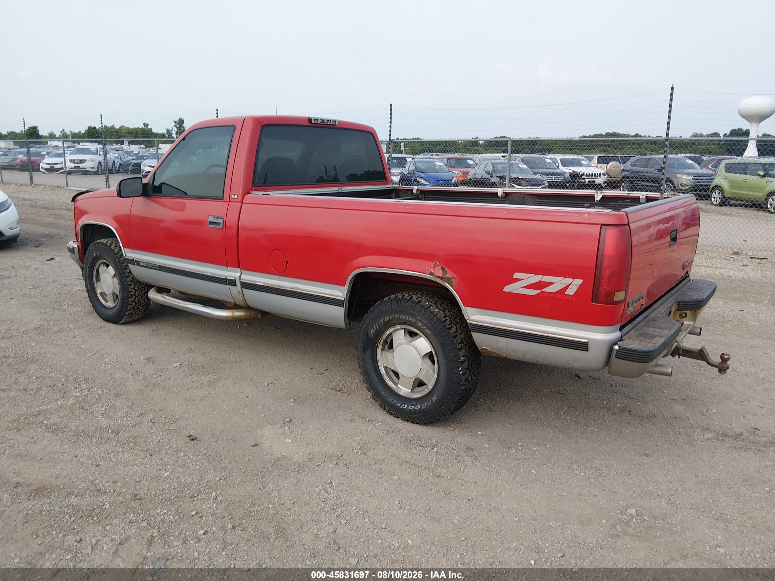1997 Gmc Sierra 1500 Sl Wideside Red vin: 1GTEK14RXVZ546080