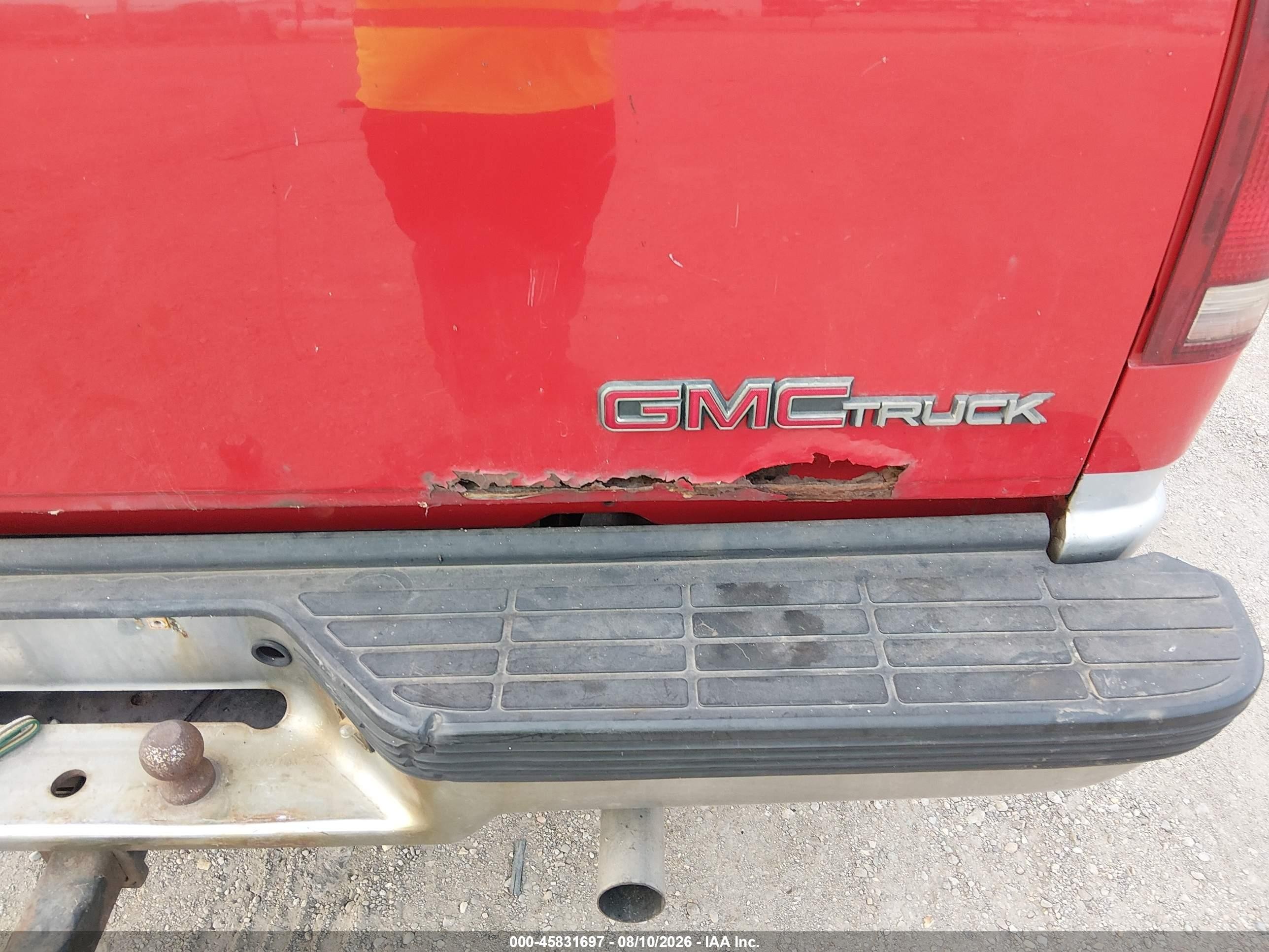 1997 Gmc Sierra 1500 Sl Wideside Red vin: 1GTEK14RXVZ546080