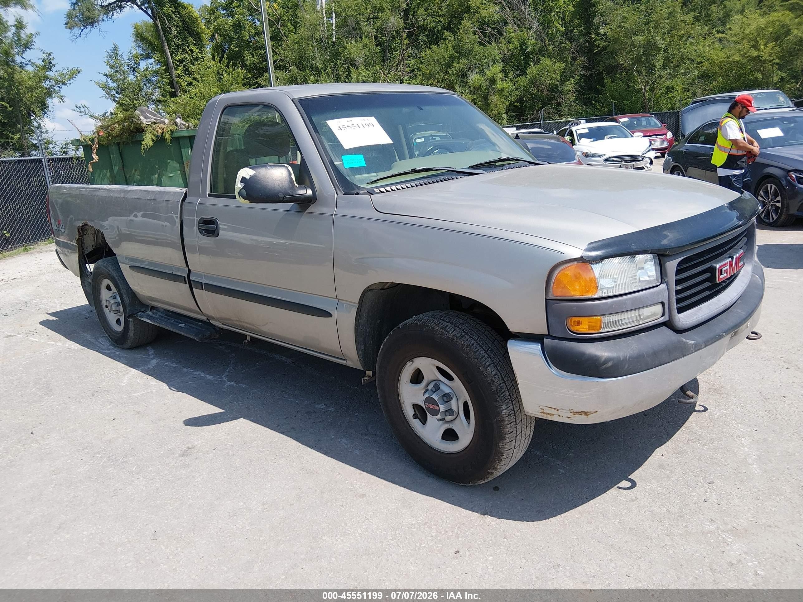 2002 Gmc Sierra 1500 Standard Tan vin: 1GTEK14T82Z240700