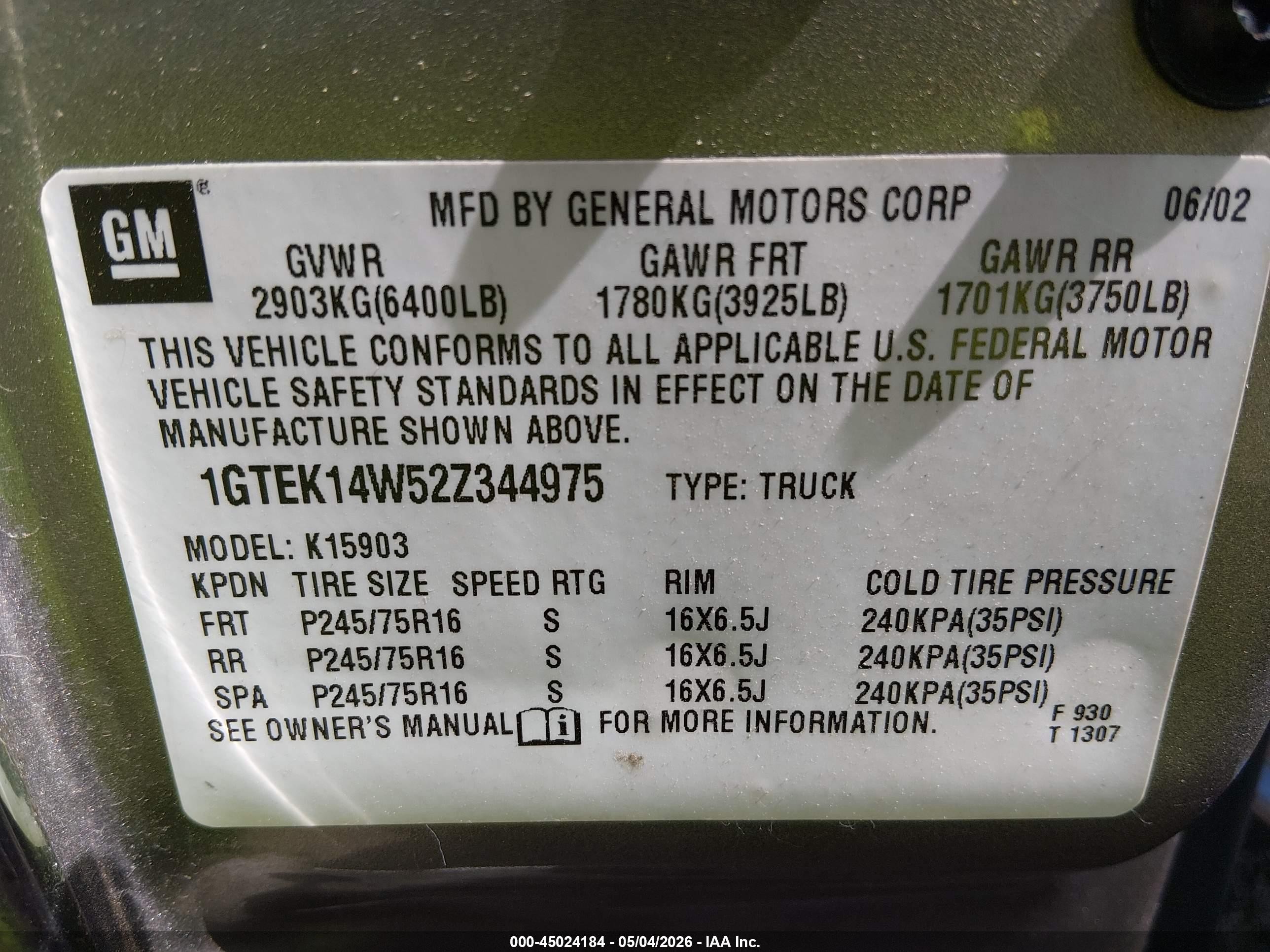 2002 Gmc Sierra 1500 Standard Серый vin: 1GTEK14W52Z344975
