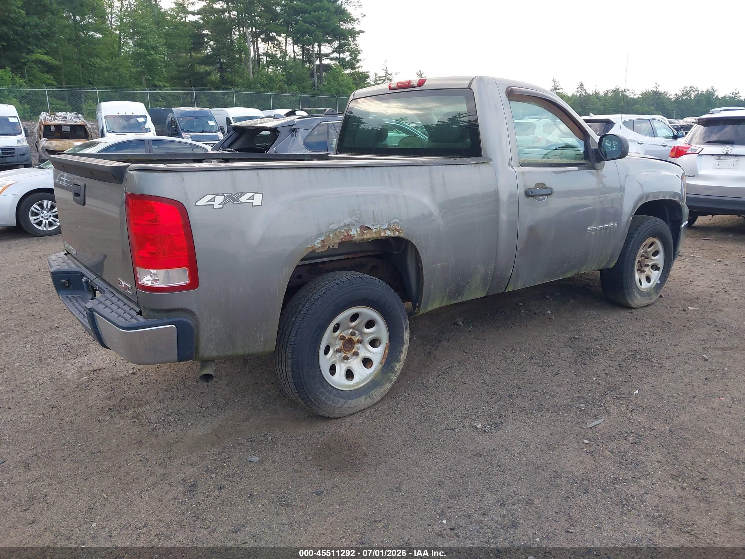 2008 Gmc Sierra 1500 Work Truck Gray vin: 1GTEK14X78Z168965