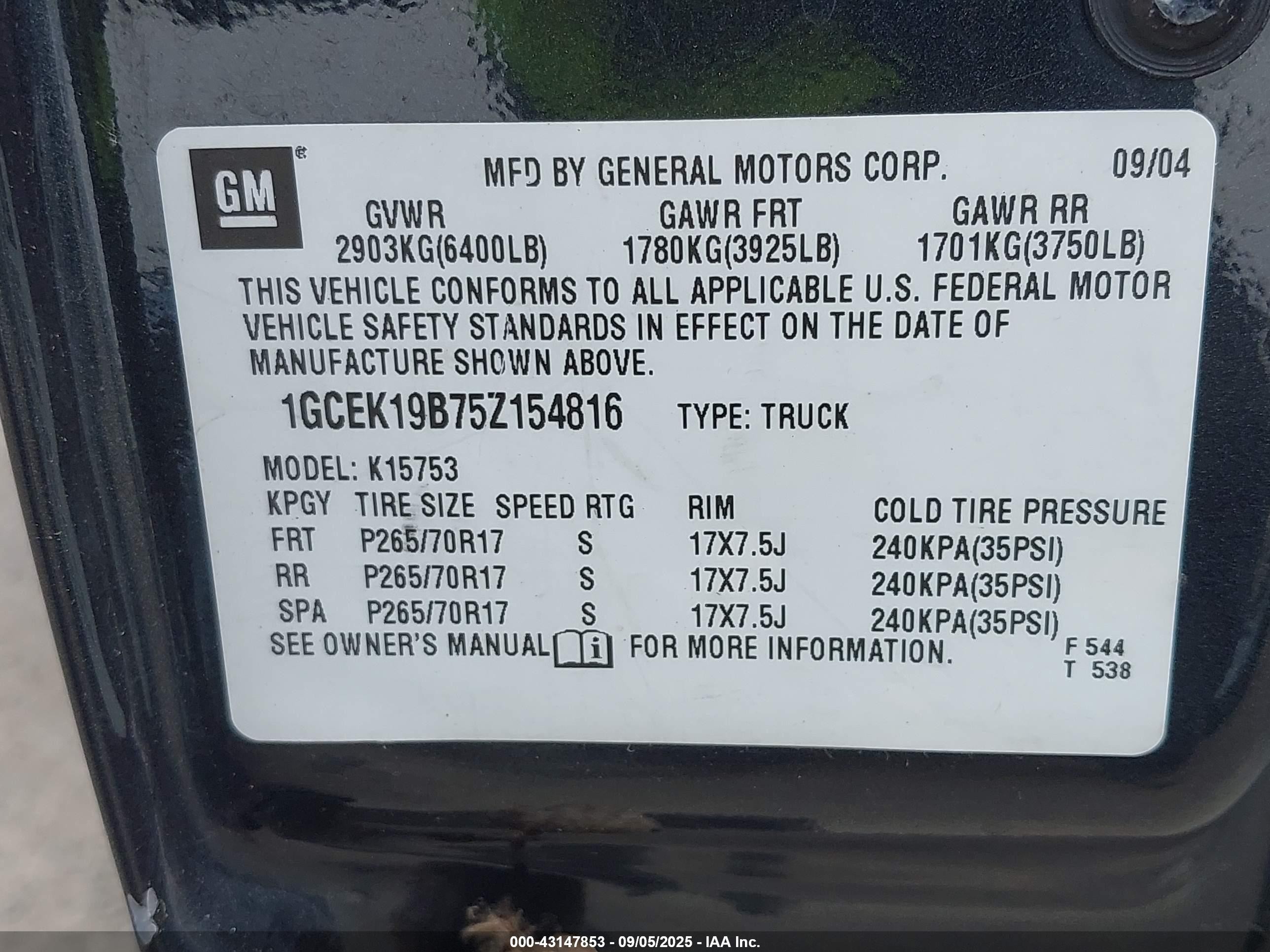 2005 Gmc Sierra 1500 Sle/slt/work Truck Dark Blue vin: 1GTEK19B75Z154816
