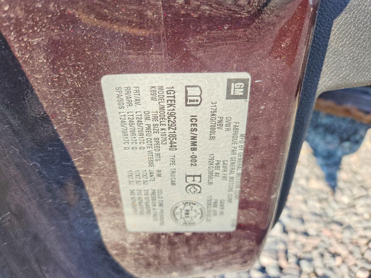 2009 Gmc Sierra K1500 Maroon vin: 1GTEK19C29Z185440