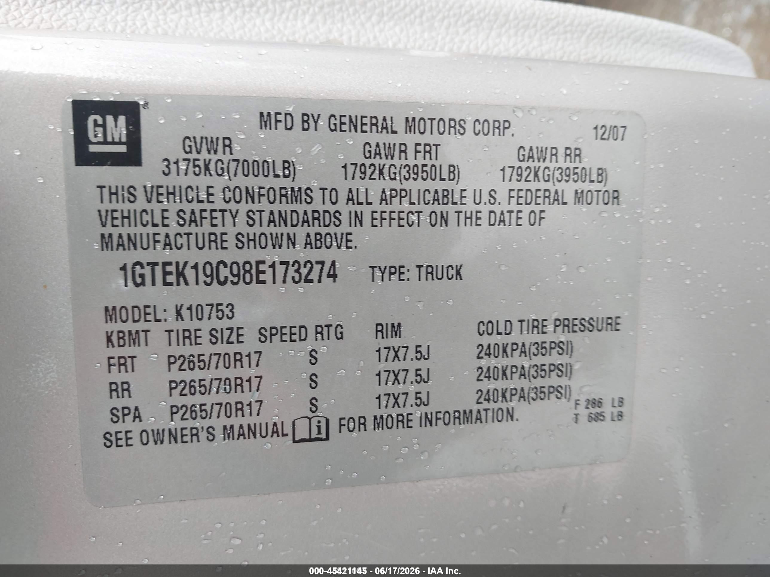 2008 Gmc Sierra 1500 Work Truck Gray vin: 1GTEK19C98E173274