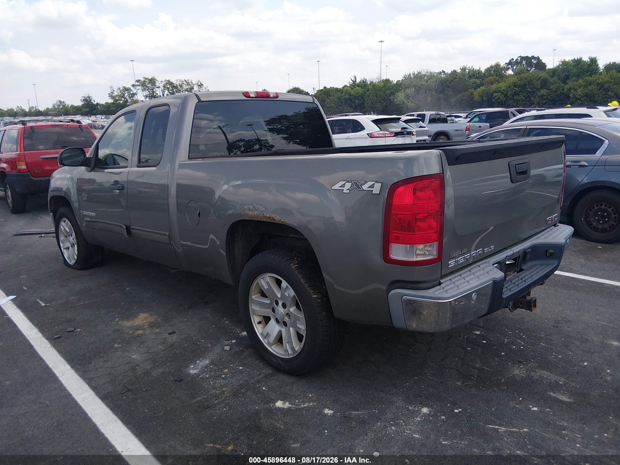 2008 Gmc Sierra 1500 Sle2 Серый vin: 1GTEK19J78Z174754
