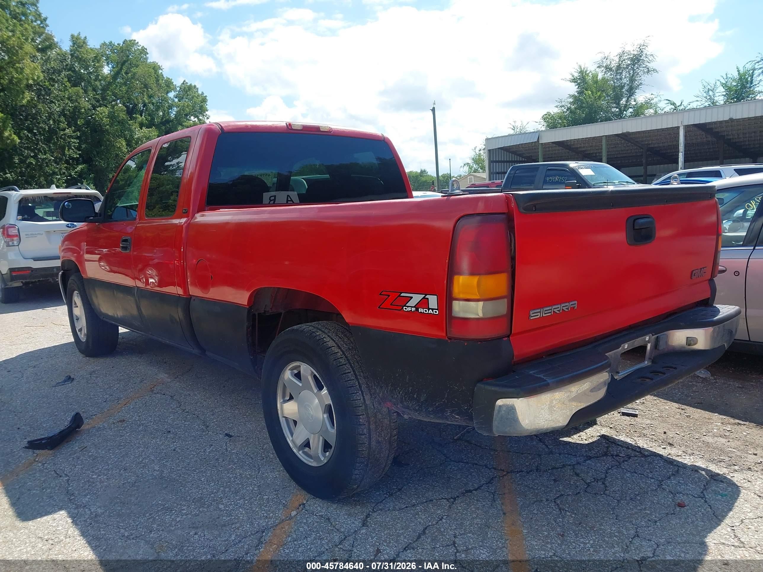 2001 Gmc Sierra 1500 Sle Red vin: 1GTEK19T41E156940