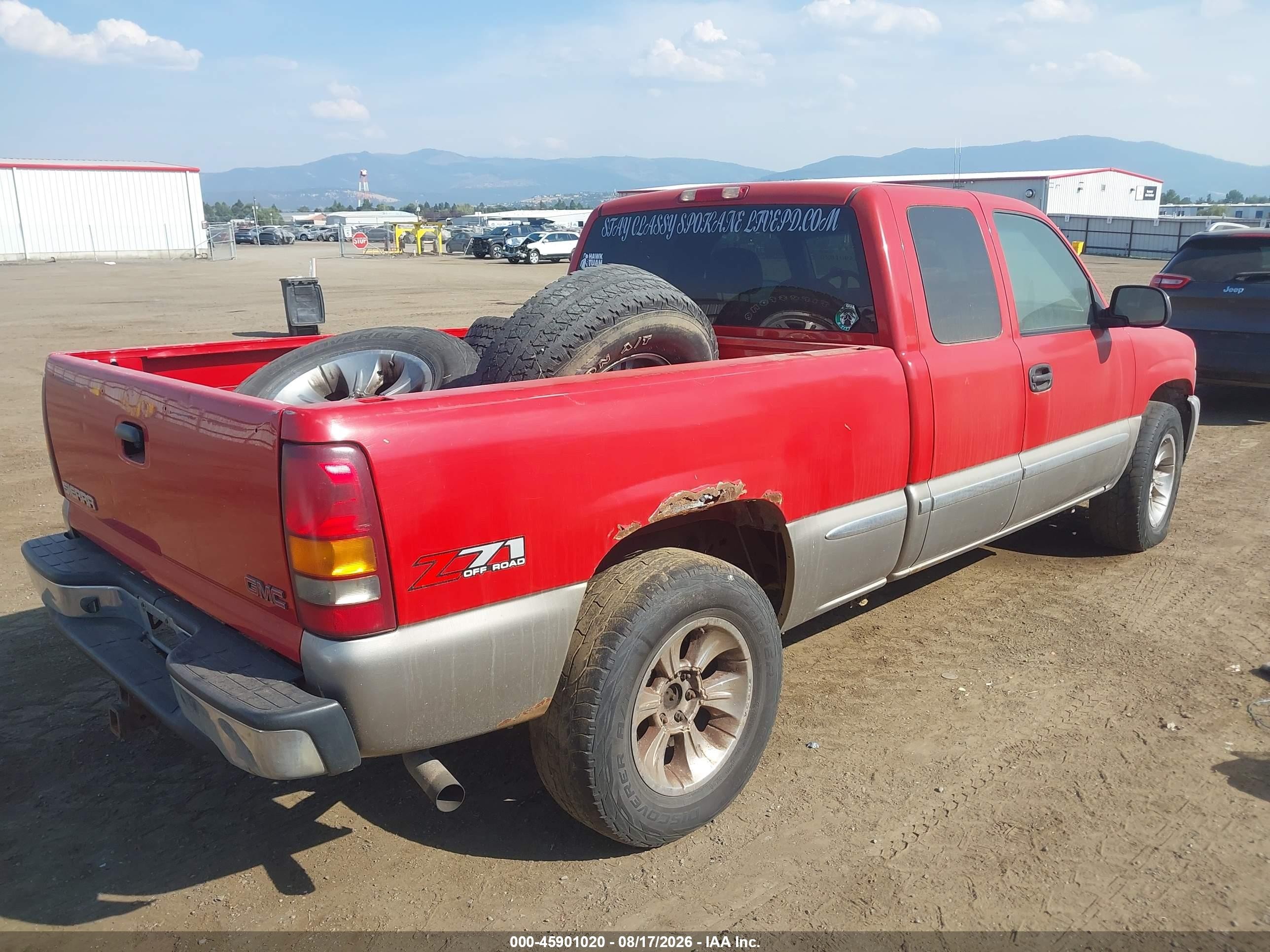2002 Gmc Sierra 1500 Sle Red vin: 1GTEK19T72Z287435