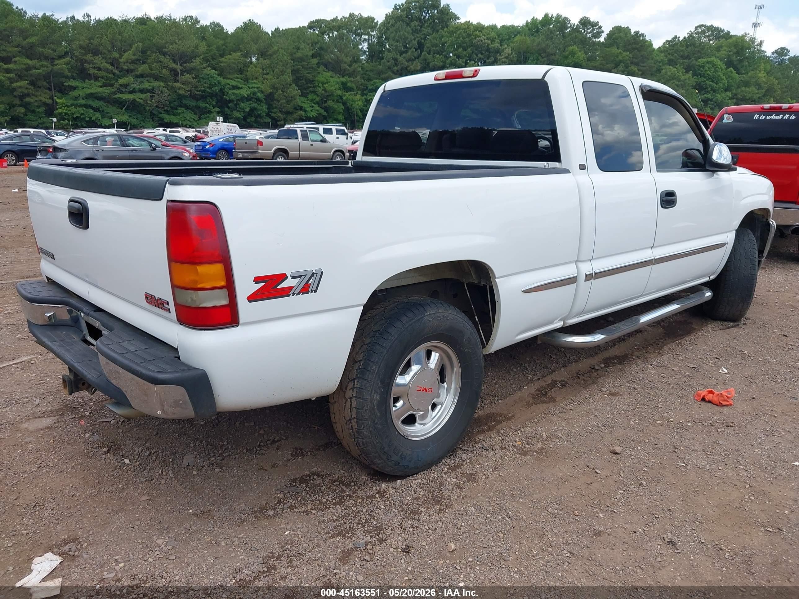 1999 Gmc Sierra 1500 Sle White vin: 1GTEK19T7XE505002
