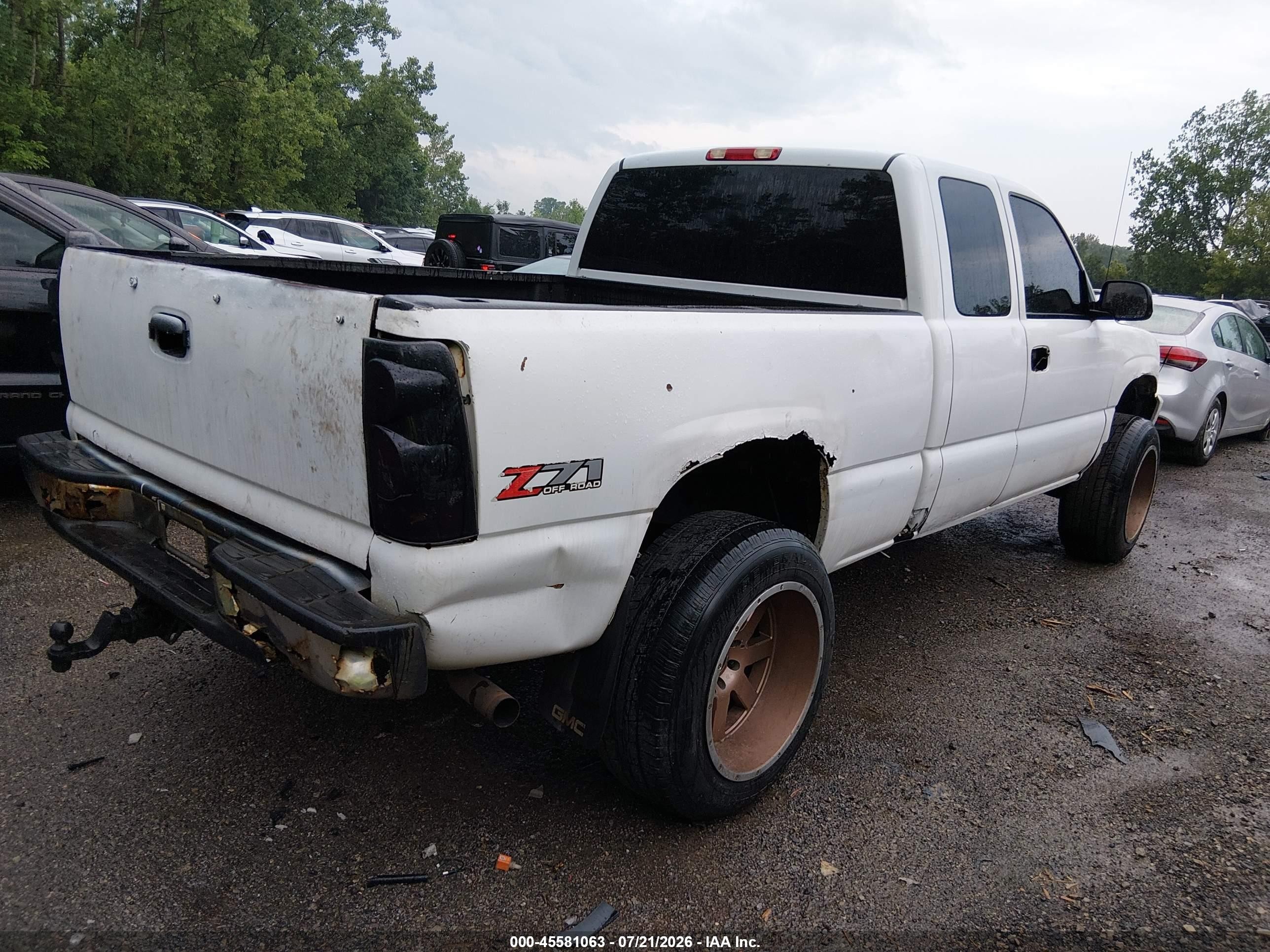 2003 Gmc Sierra 1500 Sle White vin: 1GTEK19V53E327487