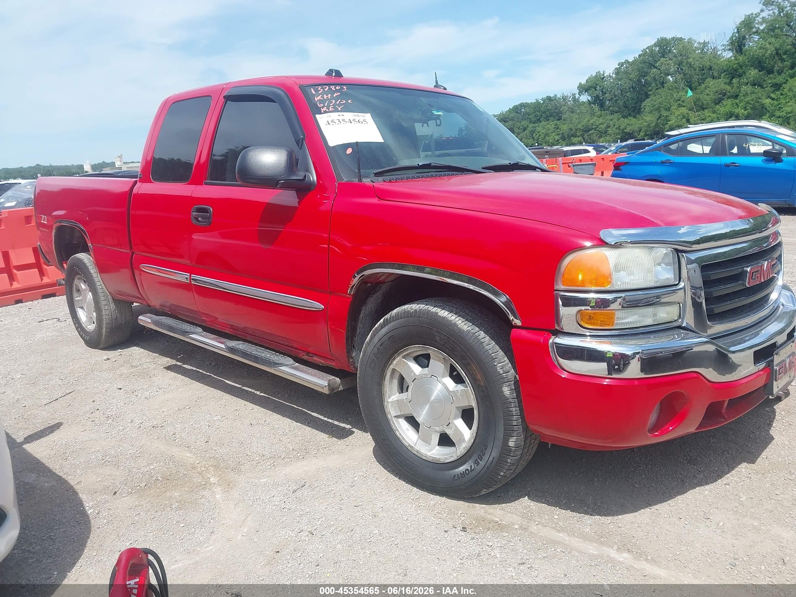 2005 Gmc Sierra 1500 Sle Red vin: 1GTEK19Z25Z159712
