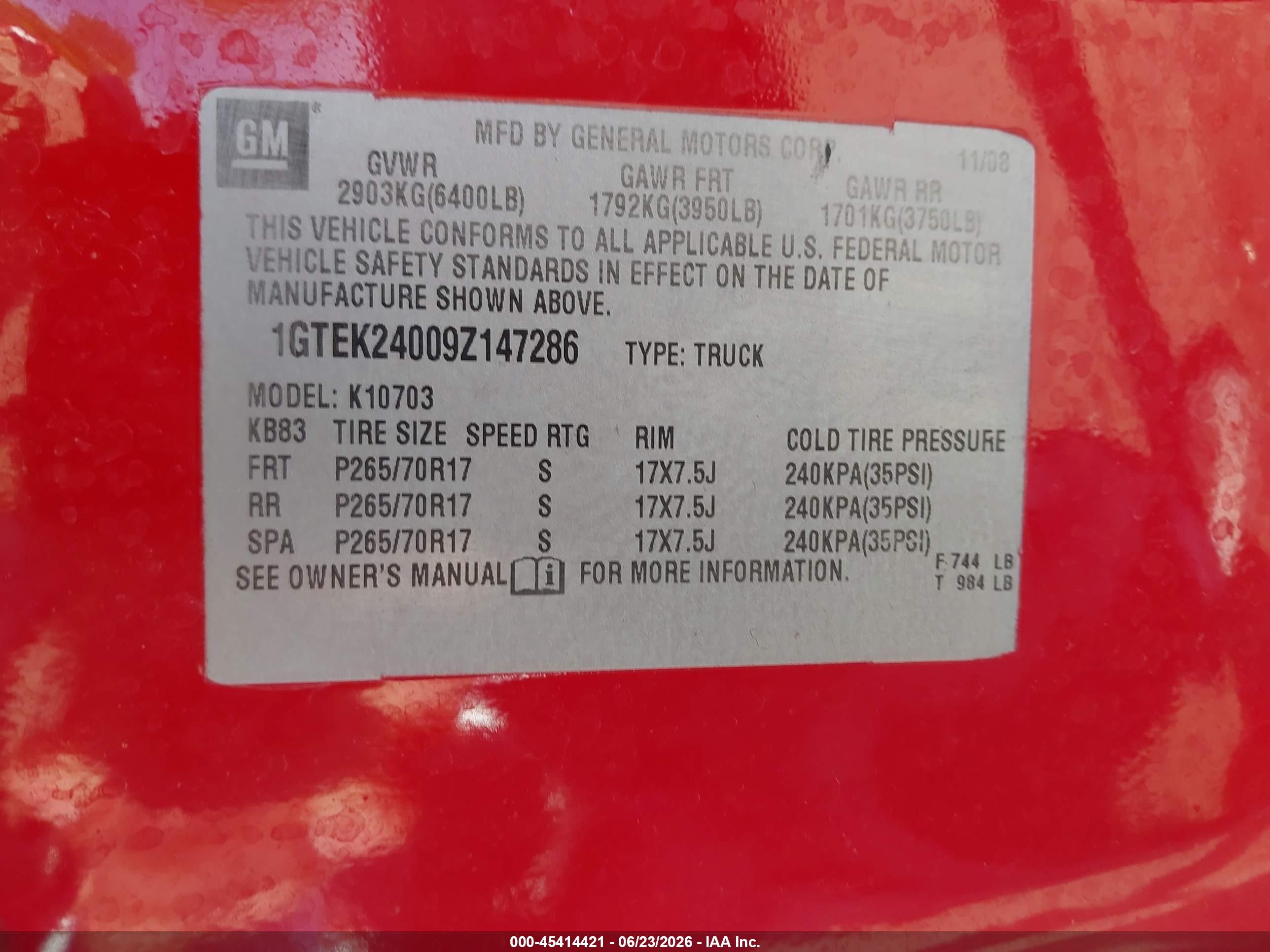 2009 Gmc Sierra 1500 Sle Red vin: 1GTEK24009Z147286