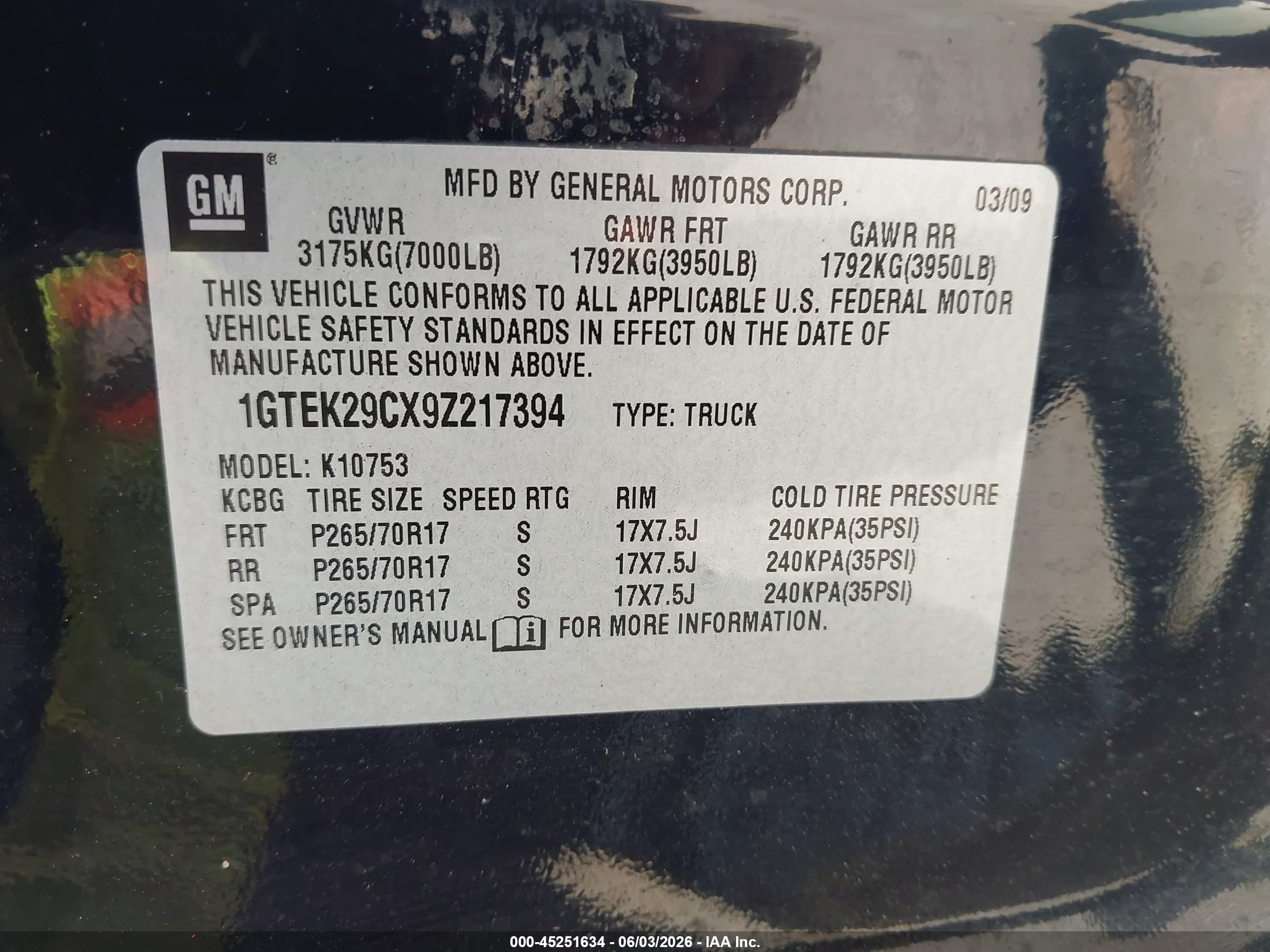 2009 Gmc Sierra 1500 Sle Черный vin: 1GTEK29CX9Z217394